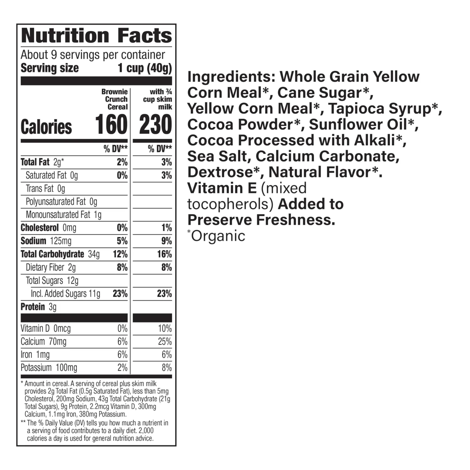 Cascadian Farm Organic Brownie Crunch Cereal, Gluten Free, Whole Grain and Made with Real Cocoa, 12.4 oz (Pack of 2)