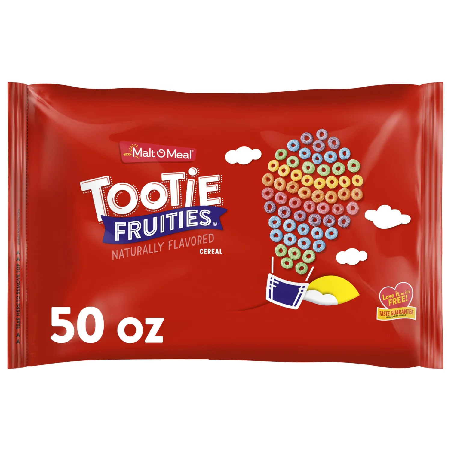 Malt-O-Meal Tootie Fruities Breakfast Cereal, Colorful and Fruity, Family Size, 50 oz Resealable Bag
