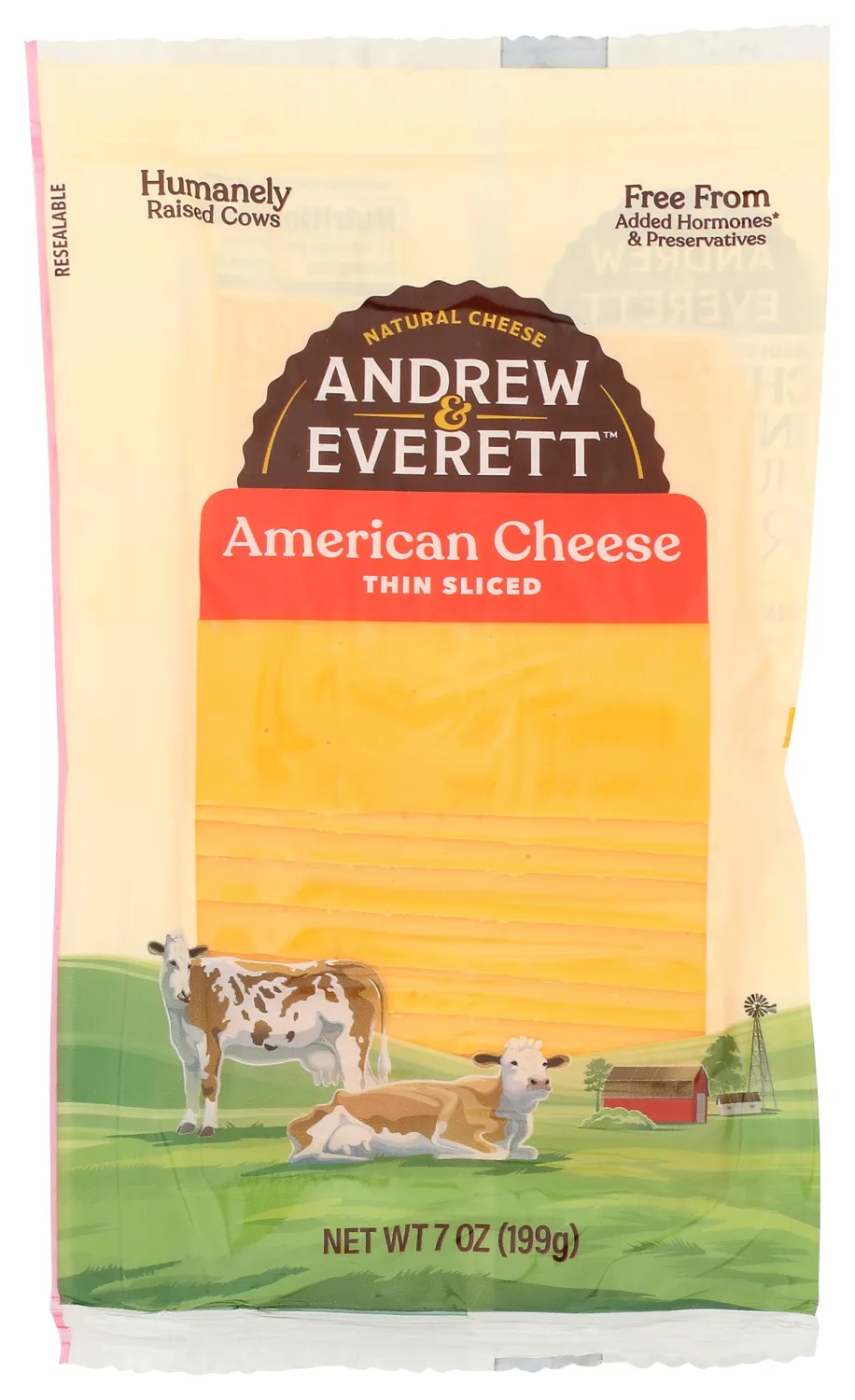 Andrew & Everett, Thin Sliced American Cheese, 7 oz
