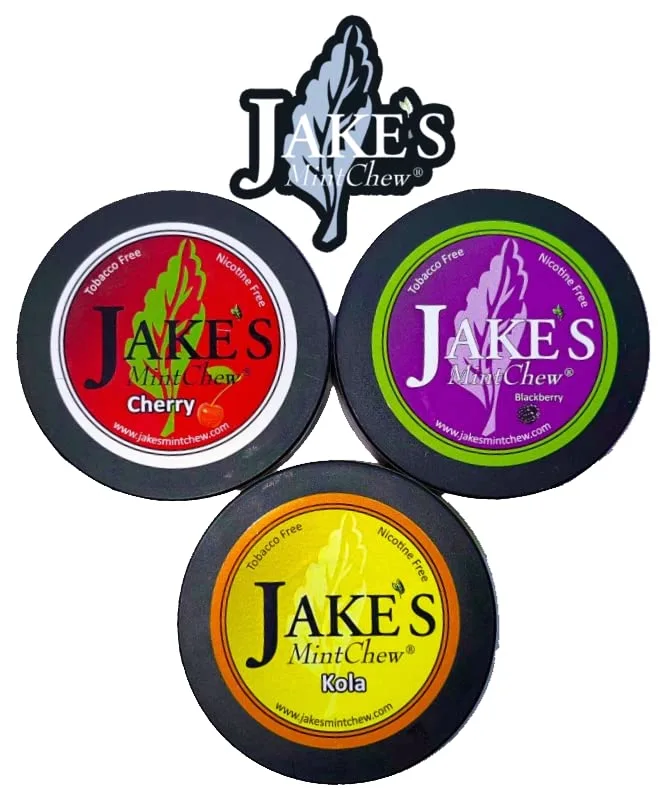 Jake's Mint Chew - Cherry, BlackBerry, Kola - Tobacco & Nicotine Free!