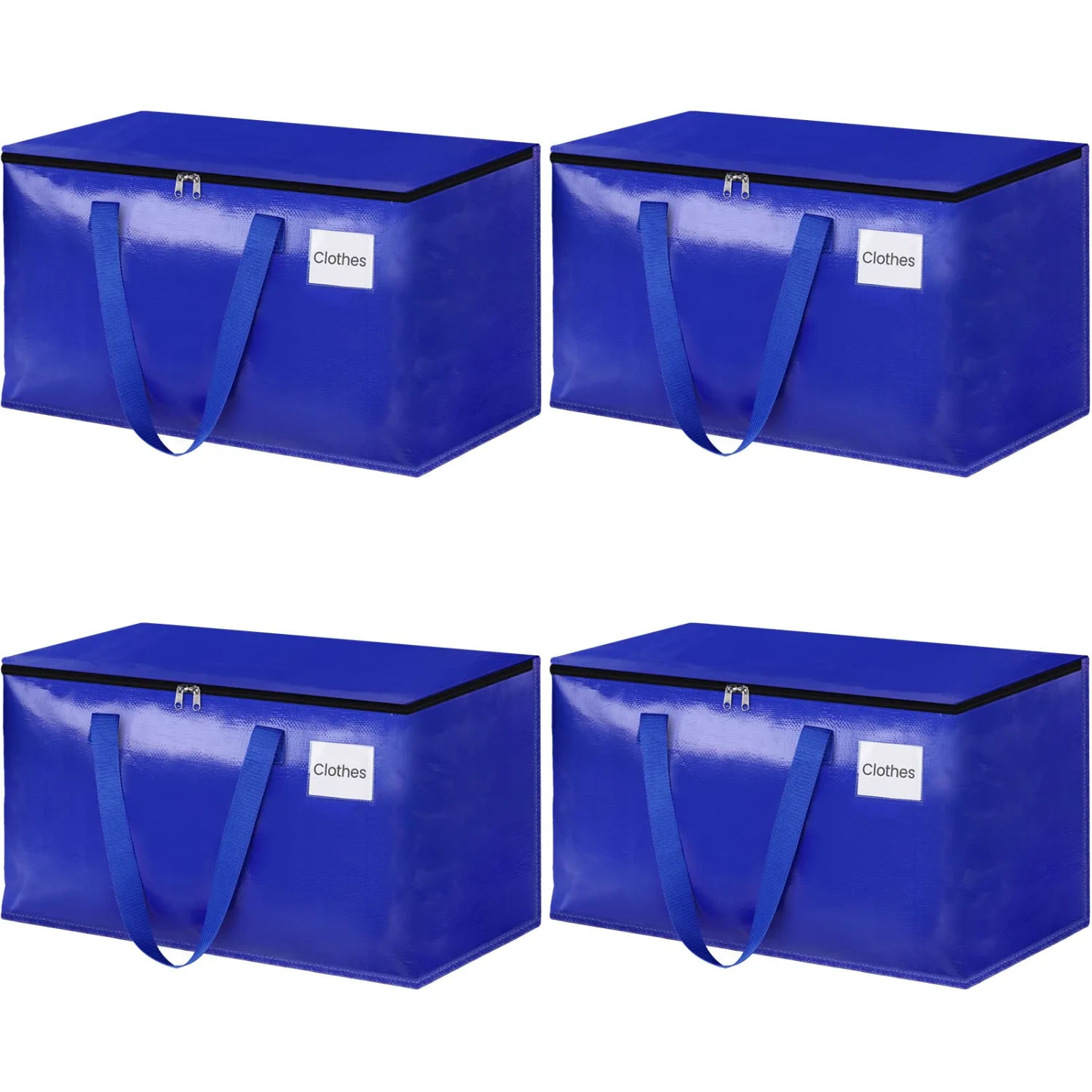 StorageRight Heavy Duty Moving Boxes-Moving Bags with Zipper, Reinforced Handles and Tag Pocket-Collapsible Moving Supplies-Totes for Storage Great for moving, Storage and Travel 93L(Blue-4 Pack)