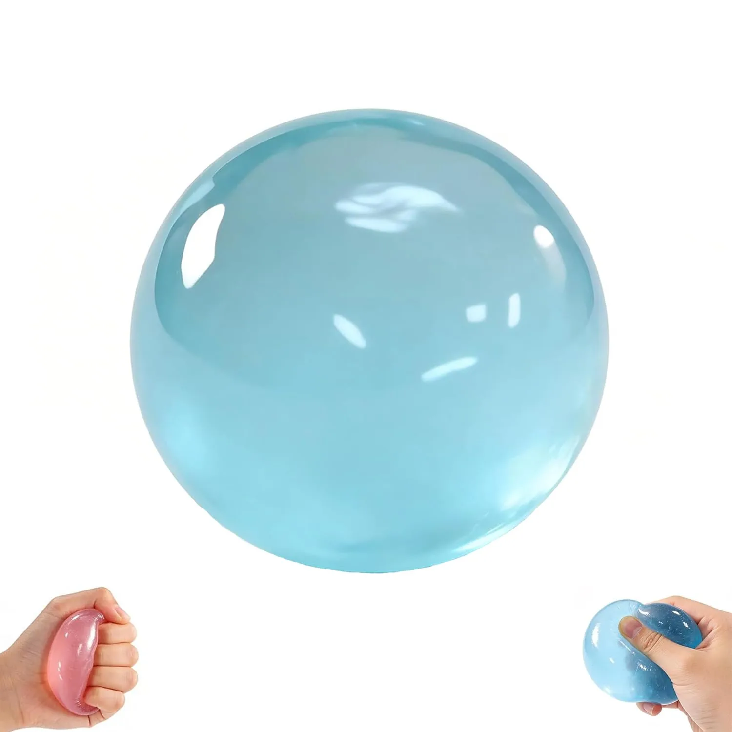 Coconut Oil Squishy, Coconut Oil Stress Ball – Super Soft, Handmade Slow Rising Fidget Squeeze Toy for Stress Relief, Squeeze the Stress Away (Blue)