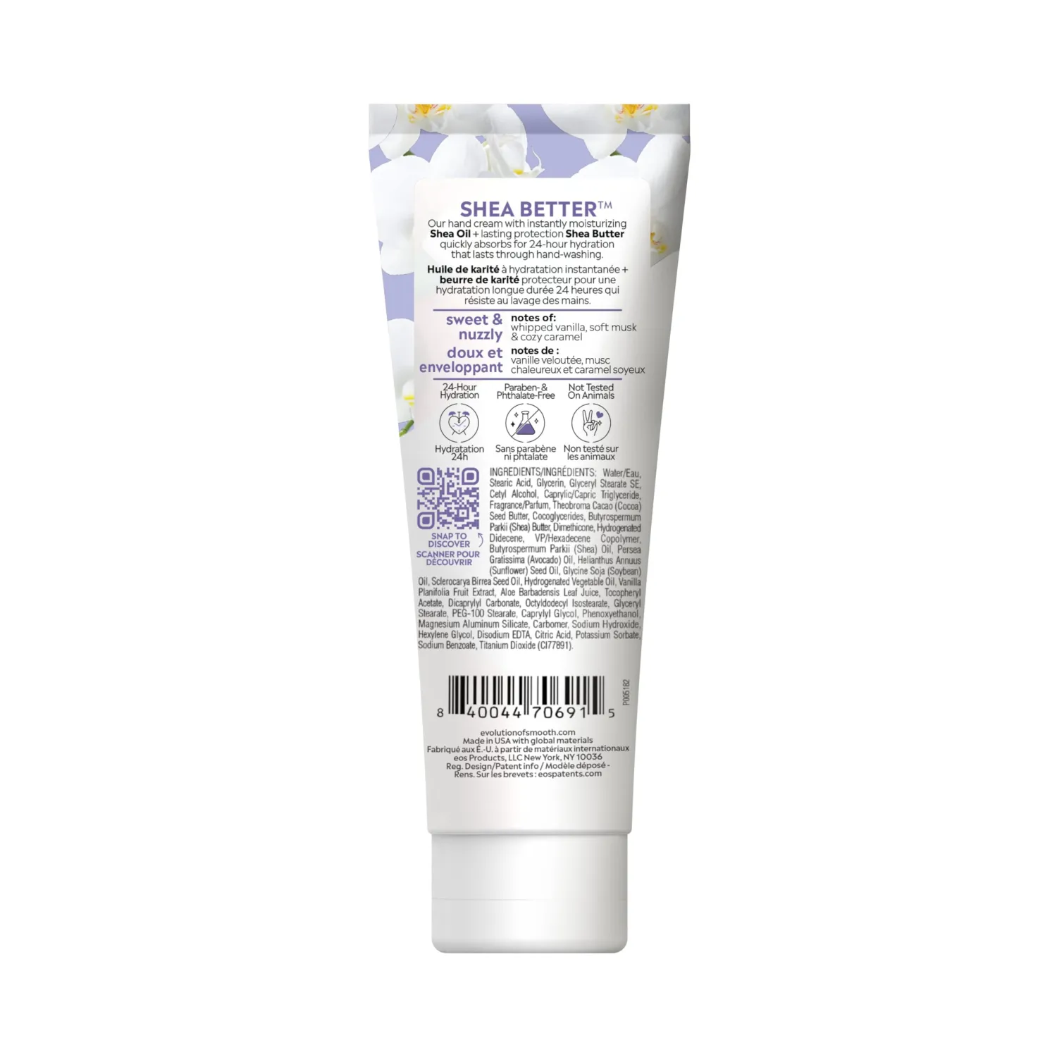 eos Shea Better Hand Cream - Vanilla Cashmere Hand Lotion | Instant Hydration + Lasting Protection | 2.5 oz (Pack of 2)