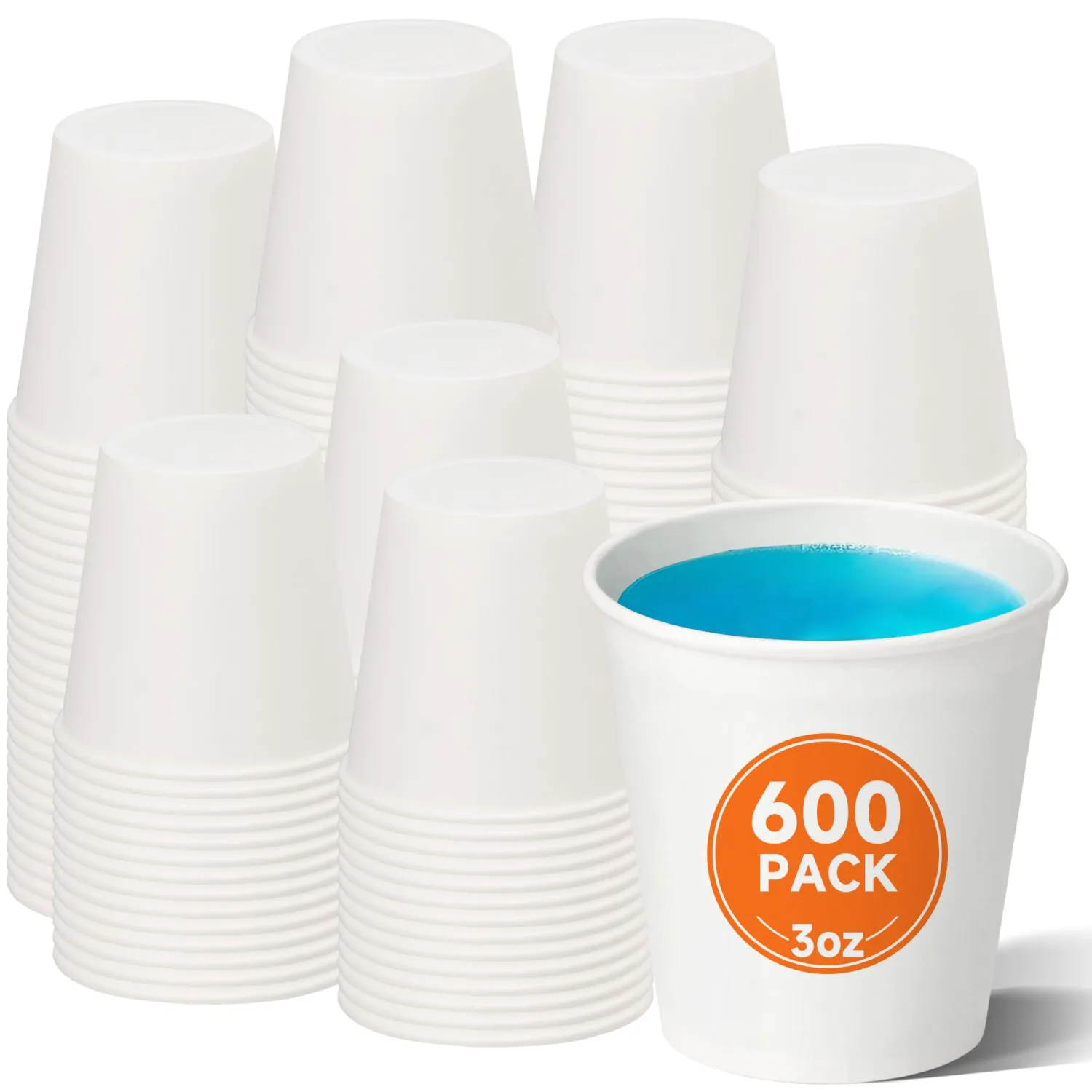 METAPRINT 600 Pack 3 oz Small Paper Cups, Disposable Bathroom Mouthwash Cups, Espresso Cups, Ideal for Parties and Everyday Use