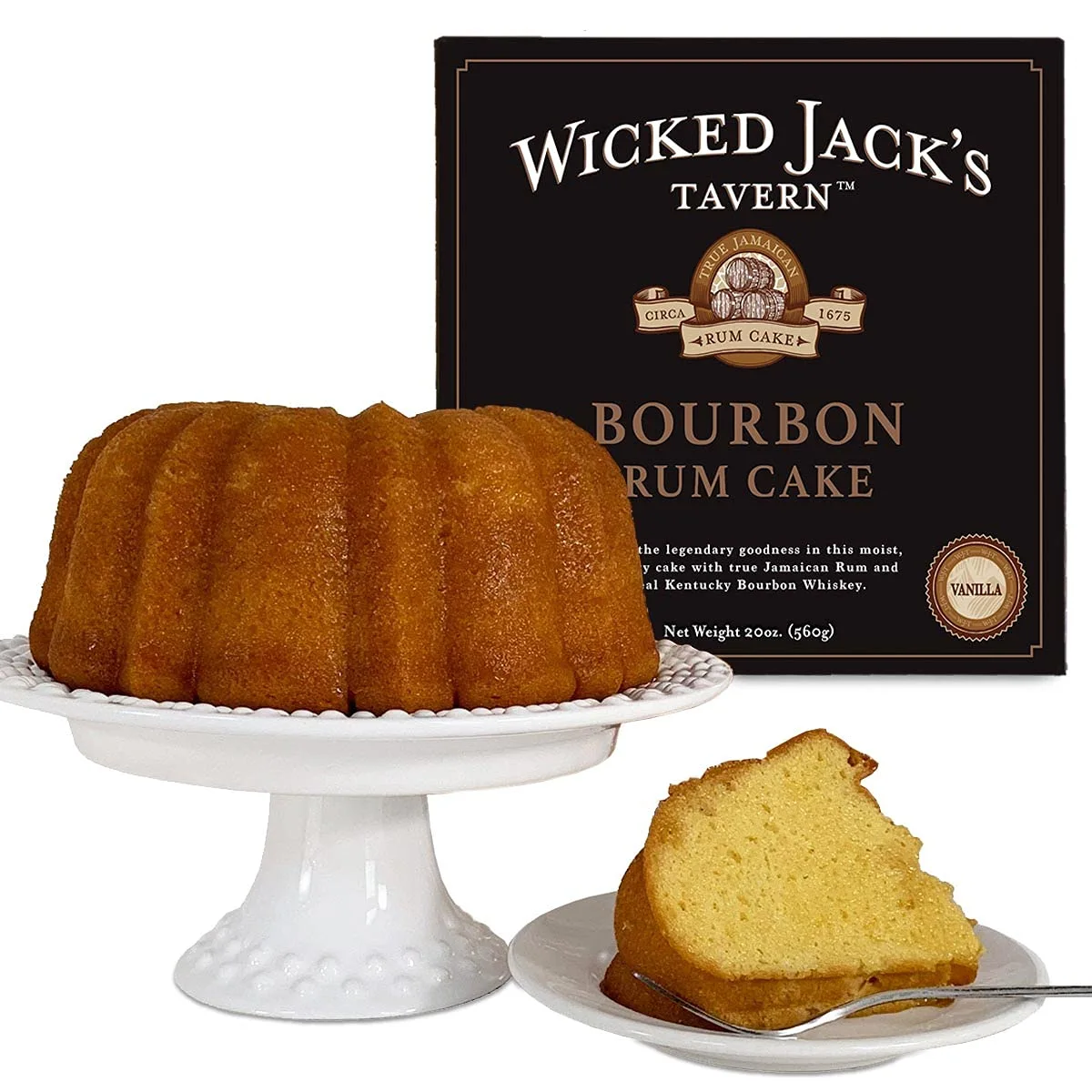 Wicked Jack’s Tavern 20 oz Bourbon Rum Cake Gourmet Dessert for Weddings, Anniversaries & Special Occasions Ideal Gifts for Holiday & Gourmet Baskets