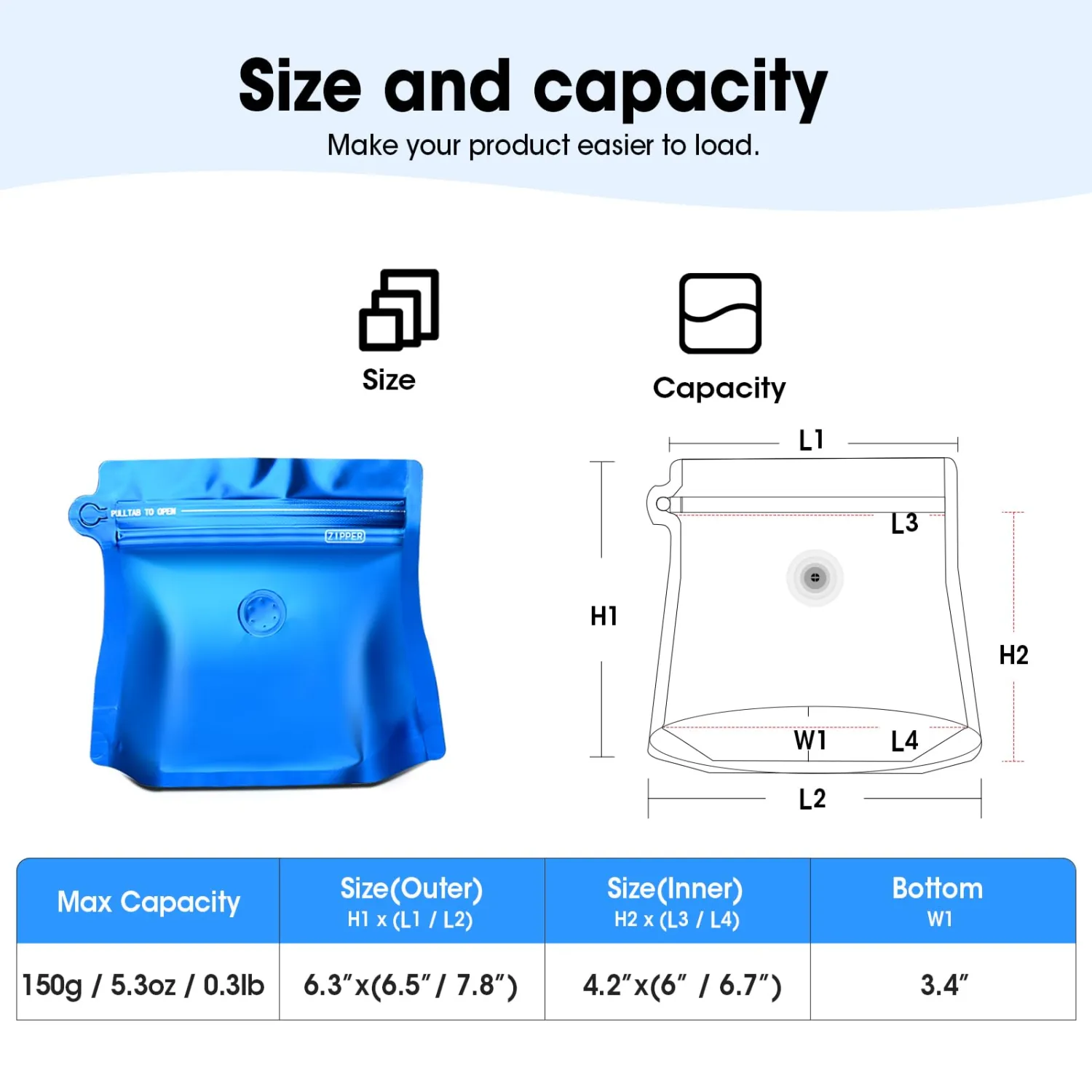 5oz 1/3 lb 60pcs Coffee Bags with Valve,Vented Coffee Bag Barrier Bags Store Bag Coffee Packaging Storage Pouches Stand-up Bags for Food Diamond Shaped Need to Use Heat Sealing Machine(Blue)