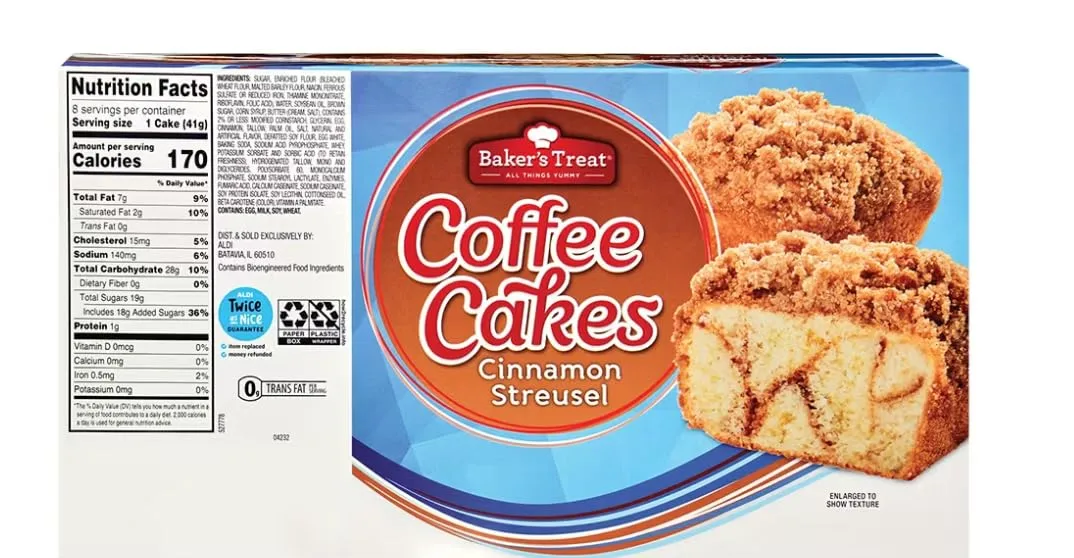 2 Pack - Cinnamon Streusel Cakes – (11.6 oz Total) | Soft, Moist Snack Cakes with Cinnamon Swirl & Crumb Topping | Individually Wrapped Pastries for Breakfast, Snacks & On-the-Go Treats