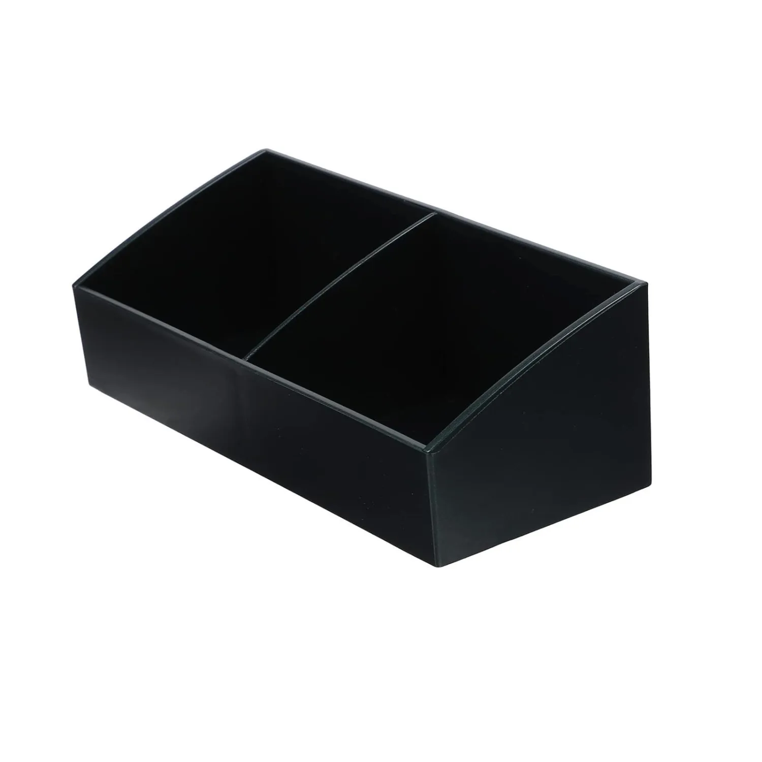 BinaryABC Premium Tea Bags Holder and Sugar Packet Organizer for Coffee Bar - Compact Storage Bin Box with 2 Compartments, Kitchen Countertop Essentials,Black