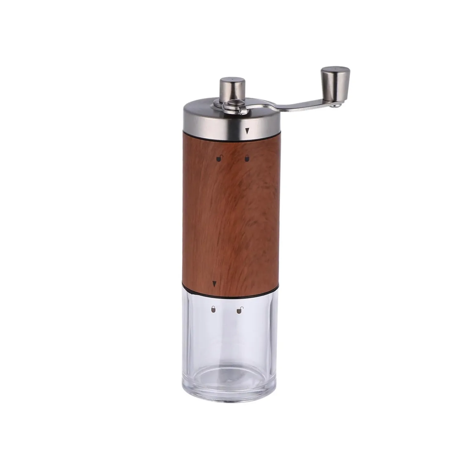 BinaryABC Manual Coffee Bean Grinder Adjustable Hand Washable Home Travel | Wood Grain,Detachable,Washable Crusher,Adjustable Hand Grinder