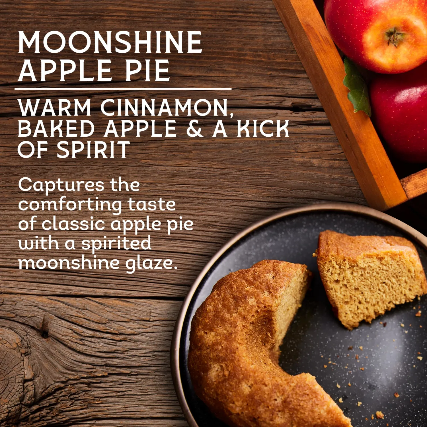 TORTUGA Caribbean Moonshine Apple Pie Cake - 16 oz Cake - The Perfect Premium Gourmet Gift for Gift Baskets & Birthday Gifts - Great Cakes for Delivery