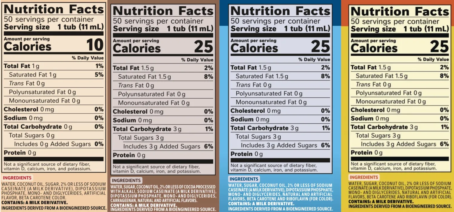 Coffee Mate Liquid .375oz, 4 Flavor Variety 200 Count including Original, Cafe Mocha, French Vanilla & Hazelnut
