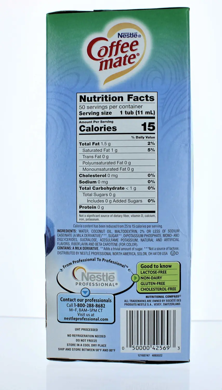 Coffee-mate SF French Vanilla Creamer.375oz, 50/Box