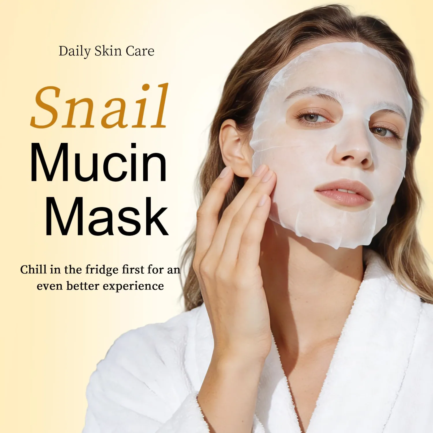 Snail Mucin Sheet Mask(10 Sheets) with Snail Mucin Serum, Collagen Face Mask for All Skin Deep Hydrating, Relieve Dryness