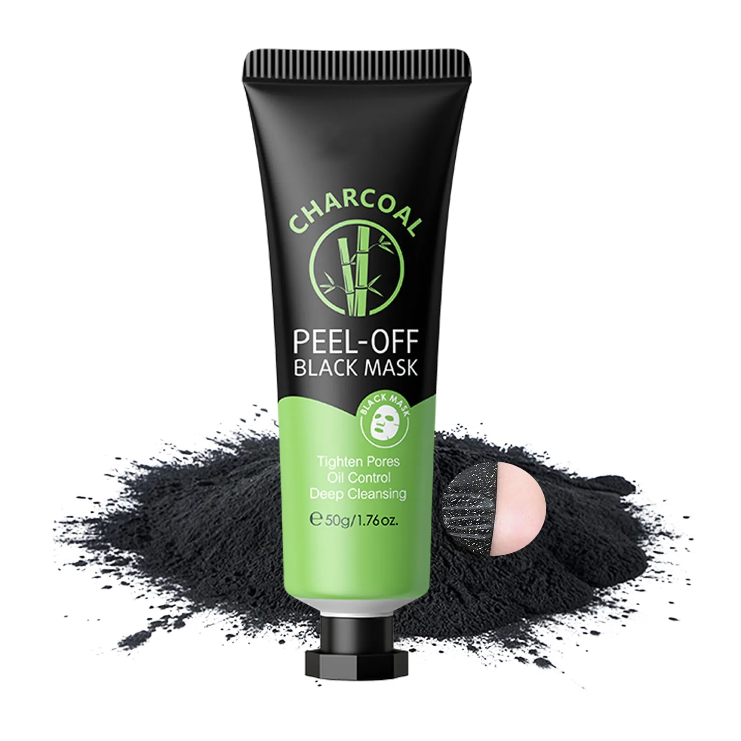 Charcoal Peel Off Face Mask Blackhead Remover Mask, Moisturizing Charcoal Facial Mask with Sodium Hyaluronate, Deep Cleansing Cleanser for Dirts, Pores, Acne, Skin Oil and Blackheads, 1.76 oz