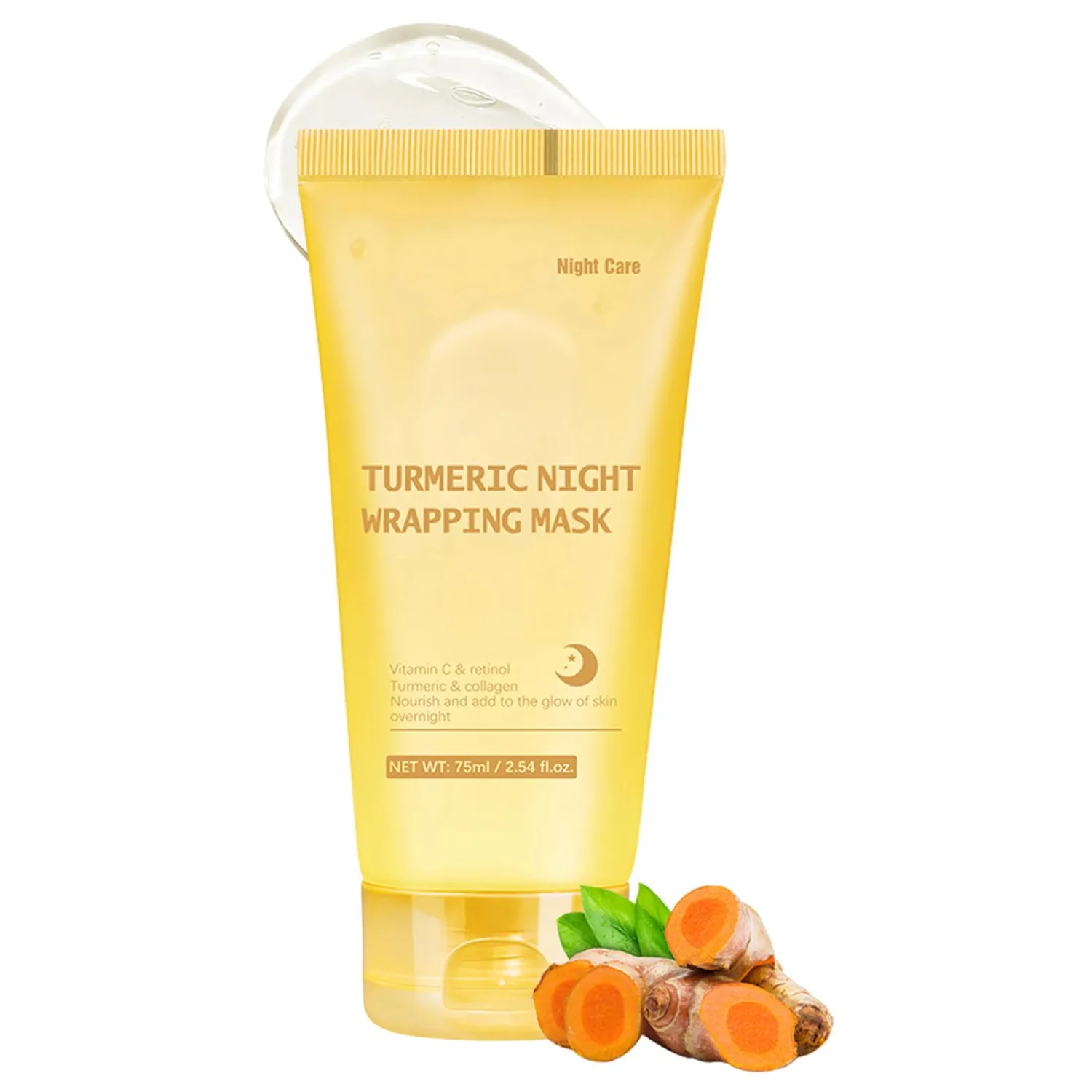 Turmeric Peel Off Face Mask, Wrapping Moisturizing Water Face Mask, Quickly Absorbed Non-Sticky Supplement Nutrition Improving Skin Elasticity Nourishes Firming Smooth for Daily Skin Care