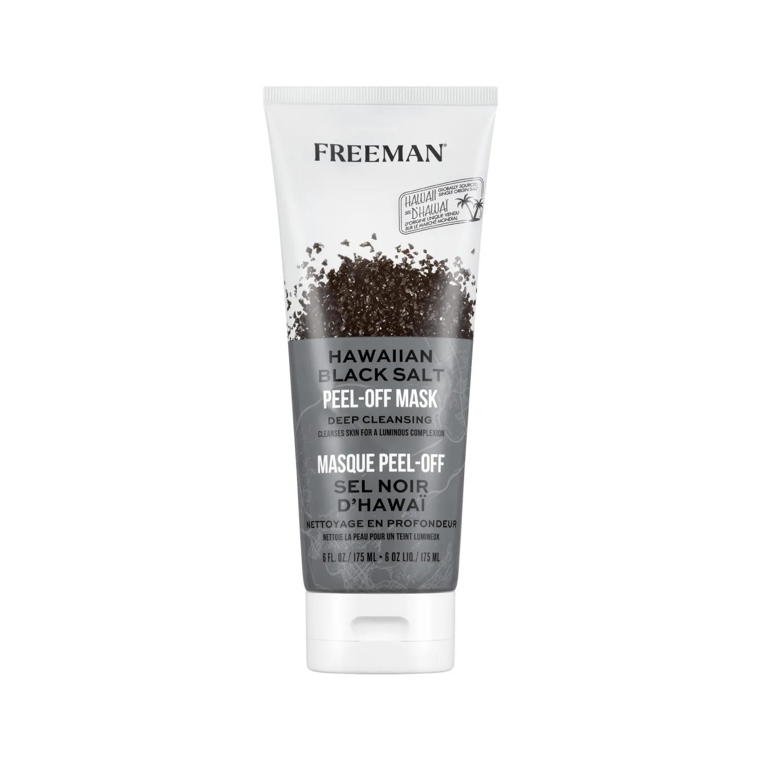 Freeman Exotic Blends Hawaiian Black Salt Peel Off Face Mask, 6 fl.oz./175 mL Tube