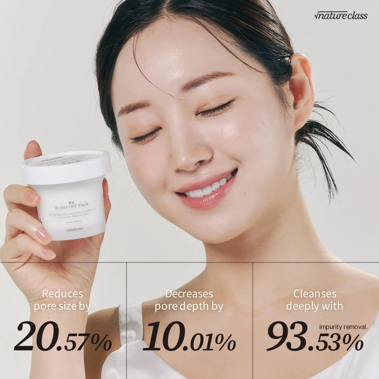 R4 Rice Wash Off Facial Mask – 4-in-1 Korean Skin Care, Pore Refining, Gentle Exfoliating, Hydrating, Smooth Texture, Rice Ferment & Enzyme, Soft Cream Wash-Off, 3.38 fl oz