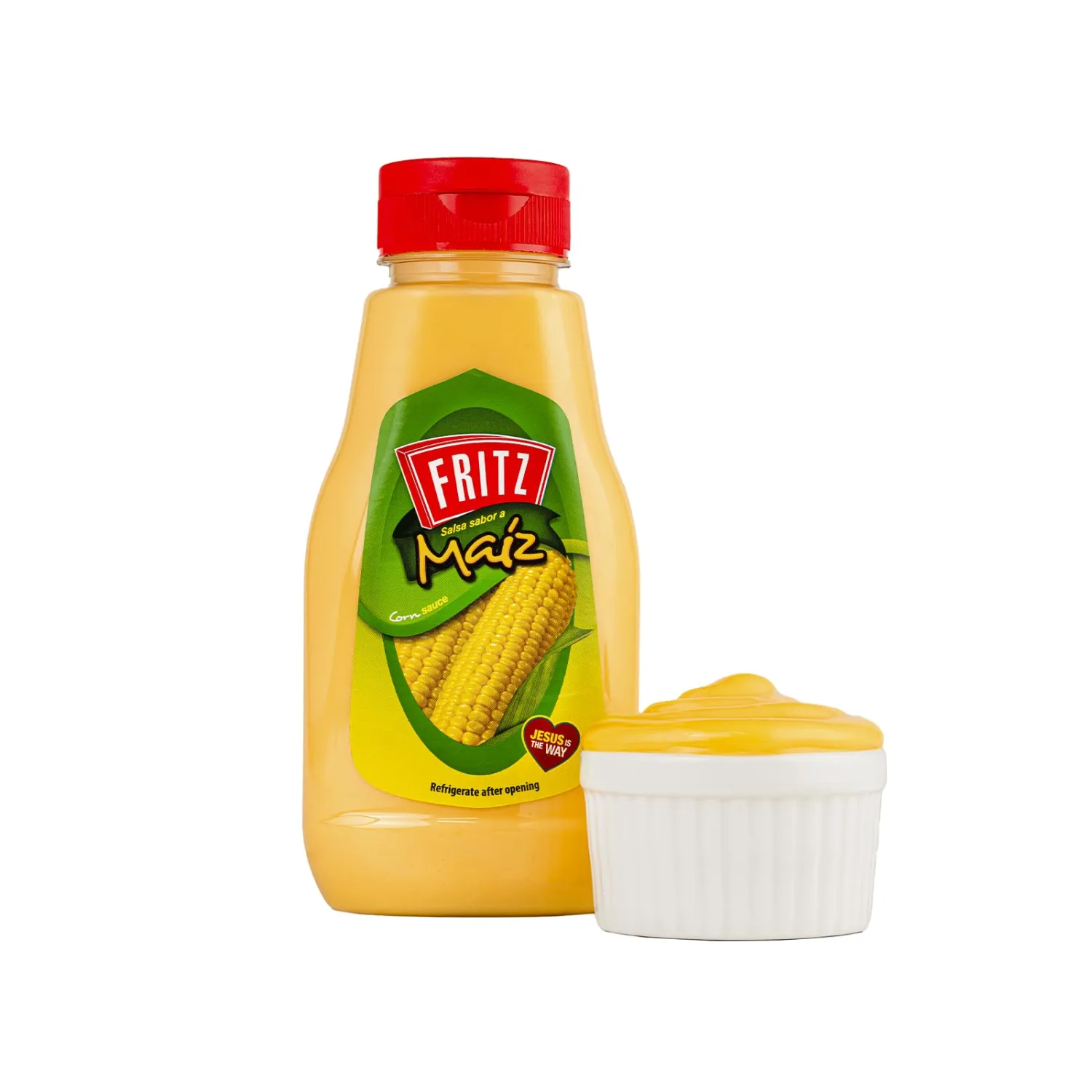 FRITZ Corn Sauce, Creamy Sweet Corn Sauce for Loaded Hot Dogs, Burgers, Sandwiches & Nachos, Authentic Venezuelan-Inspired Flavor, 240g 1 Pack