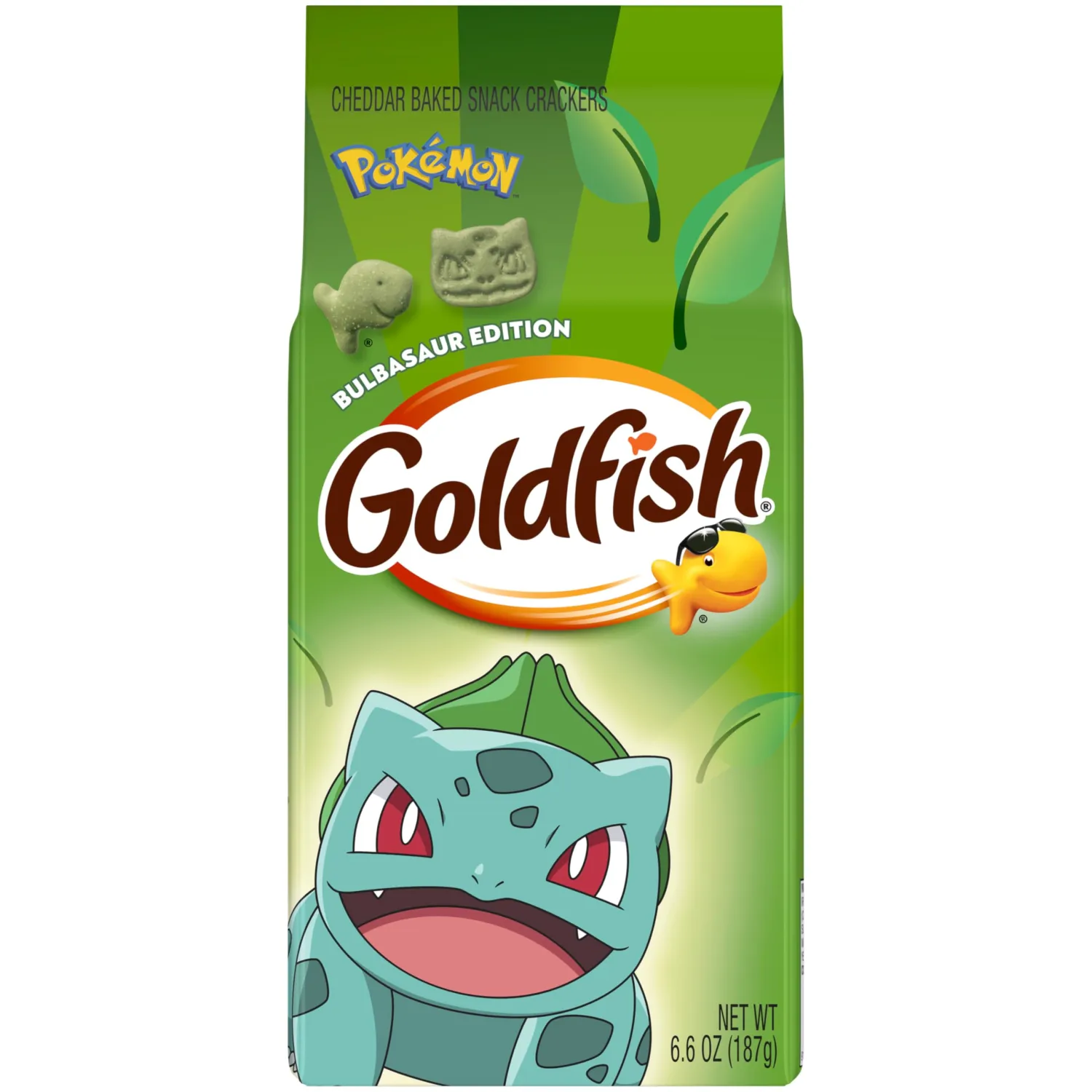 Goldfish Pokémon Bulbasaur Edition Cheddar Baked Snack Crackers, 6.6 Oz Bag