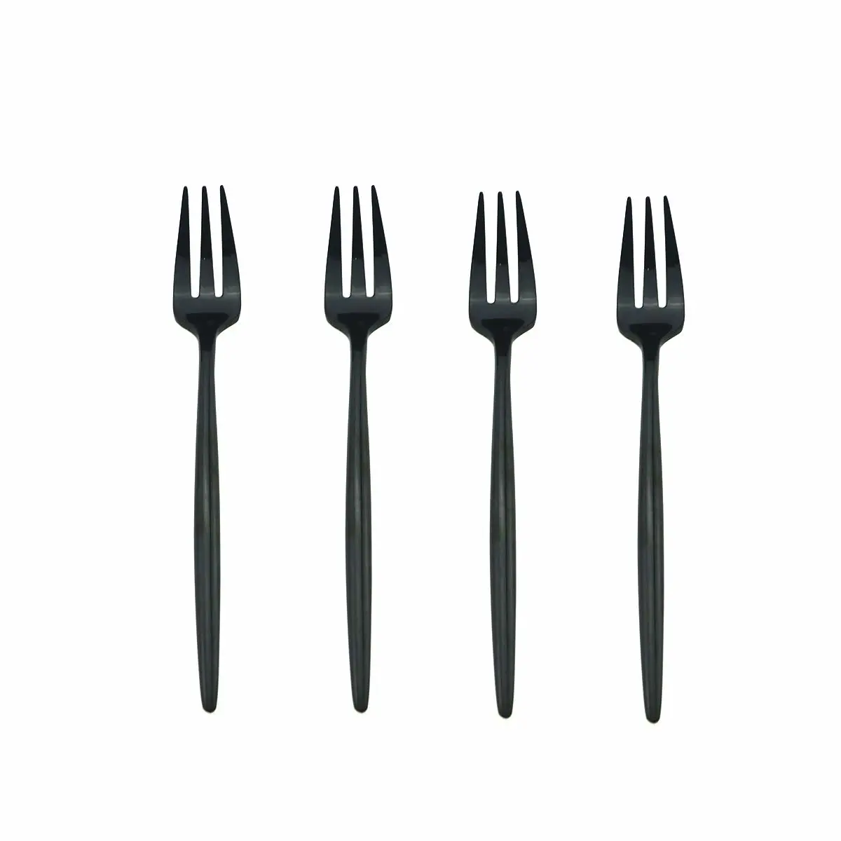 4-Piece Cake Fork 18/10 Stainless Steel Luxury Mirror Polished Black Colorful Pie Fork Dessert Fork Silverware Flatware Cutlery