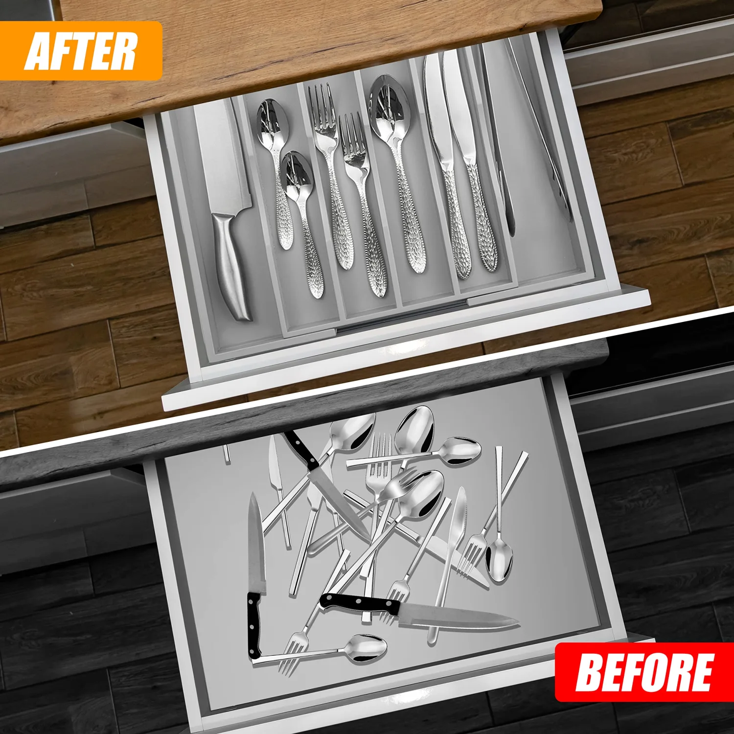 Kitchen Silverware Drawer Organizer and Storage Best Grandpa Grandfather Elder Men Father Day Grandparents Great Papaw Peepaw Grampy Pawpaw Granddad Happy Birthday Christmas Xmas Unique Cool Gifts