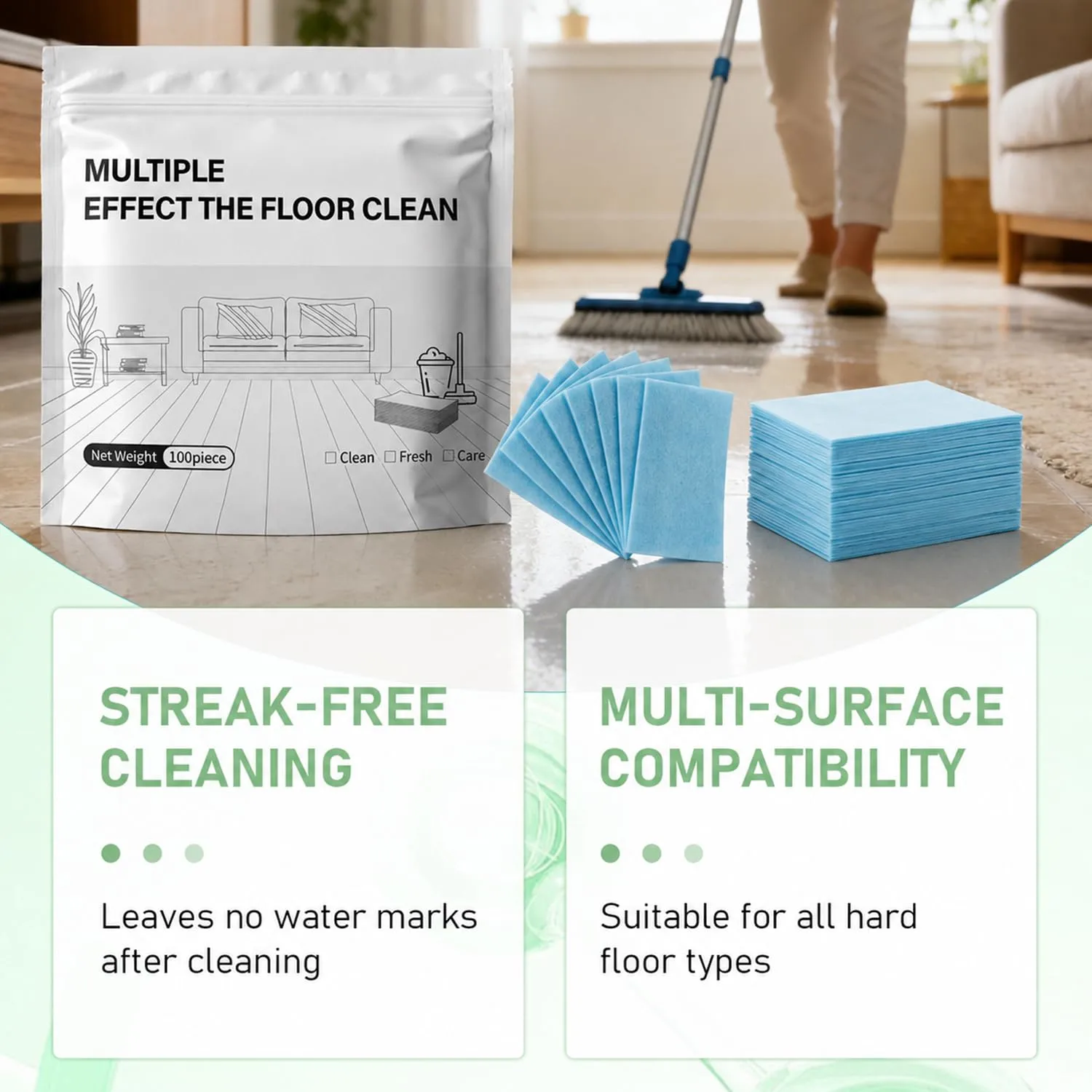 200pcs Multi-Surface Floor Cleaner Tablet, 2026 Upgraded Floor Cleaning Solution Tablets, Dissolvable Pre-Measured Deep Cleaning Cleaning Solution, for Hardwood, Tile, Floors(Blue)