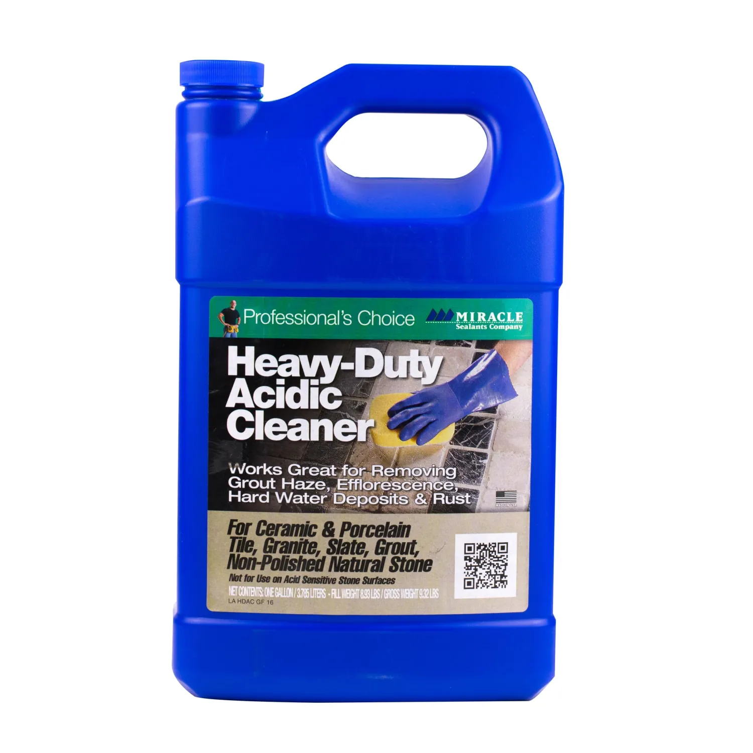 Miracle Sealants Heavy-Duty Acidic Cleaner for Tile & Stone, Grout Haze, Rust Stain & Efflorescence Remover, Gallon