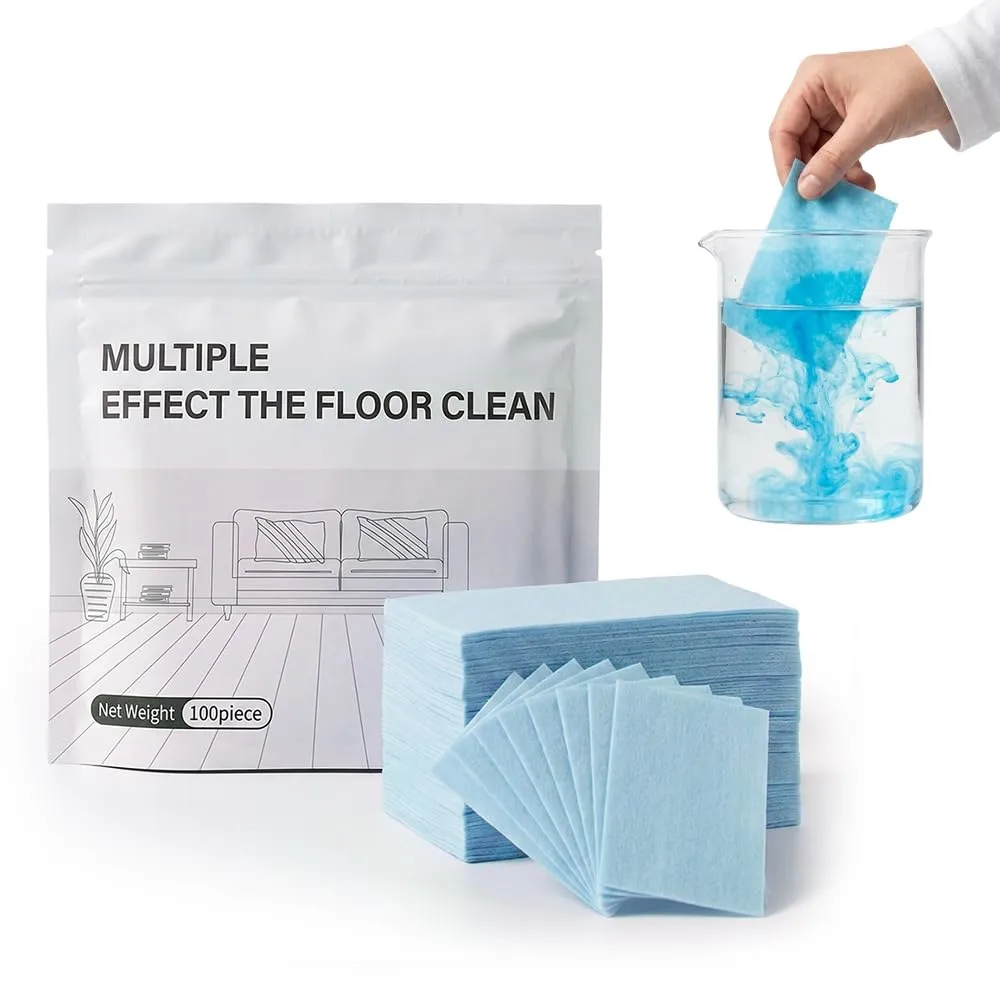 Multi-Effect Floor Clean Tablets, 2026 New Floor Cleaning Tablets Multi-Surface Cleaner, 30/60/100 Pcs Water Soluble Floor Cleaner for Mopping Hardwood, Laminate Floors, Tiles, Glass (Blue, 60 Pcs)