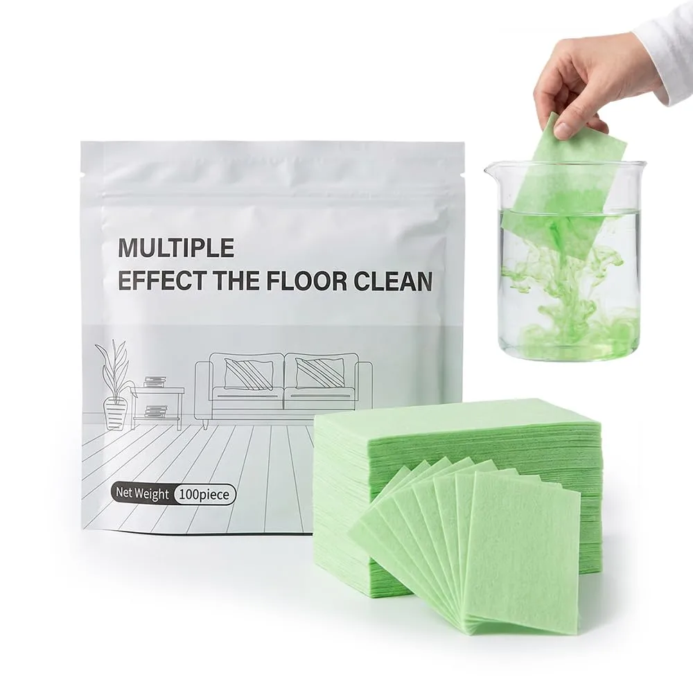 Multi-Effect Floor Clean Tablets, 2026 New Floor Cleaning Tablets Multi-Surface Cleaner, 30/60/100 Pcs Water Soluble Floor Cleaner for Mopping Hardwood, Laminate Floors, Tiles, Glass (Green, 30 Pcs)
