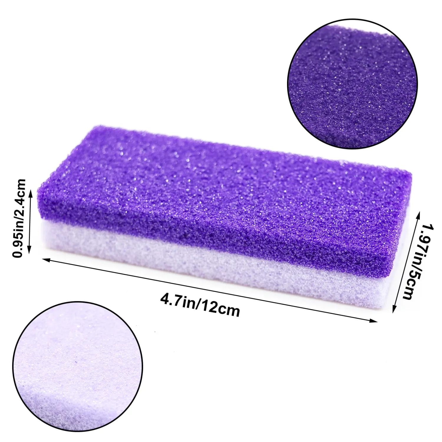 Foot Pumice Stone 2 Pack Pedicure Stone for Feet Pumice Sponge for Feet Callus Remover and Scrubber Double Sided Pedicure Foot Pumice Stone for Feet and Heels Callus and Dead Skins (Purple)