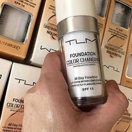 2PCS TLM Colour Changing Foundation - Flawless Coverage, Lightweight Formula, Adapts to Skin Tone, Hides Wrinkles & Lines, Hydrating & Long-Lasting, BB Cream Makeup Base Concealer Cover