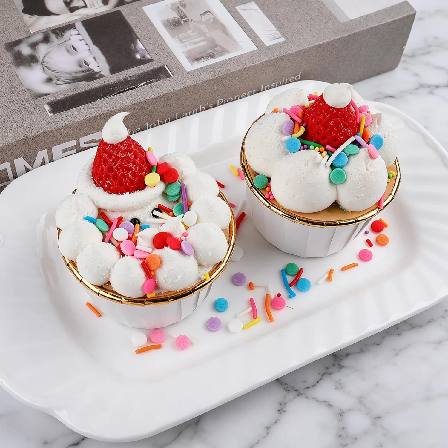 Rainbow Sprinkles Edible Dot Sprinkles, 4.6oz Ice Cream Sprinkles 3-Mix Nonpareils Confetti Jimmies for Cakes Cupcakes Ice Cream