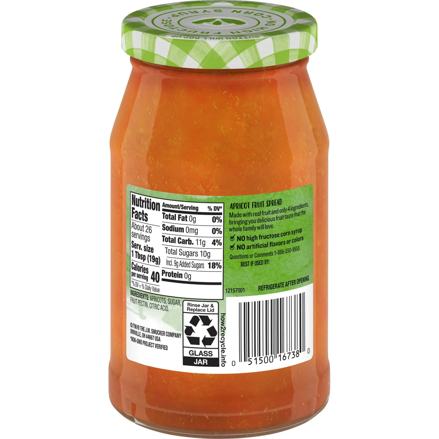 Smucker's Natural Apricot, 17.25 Ounce