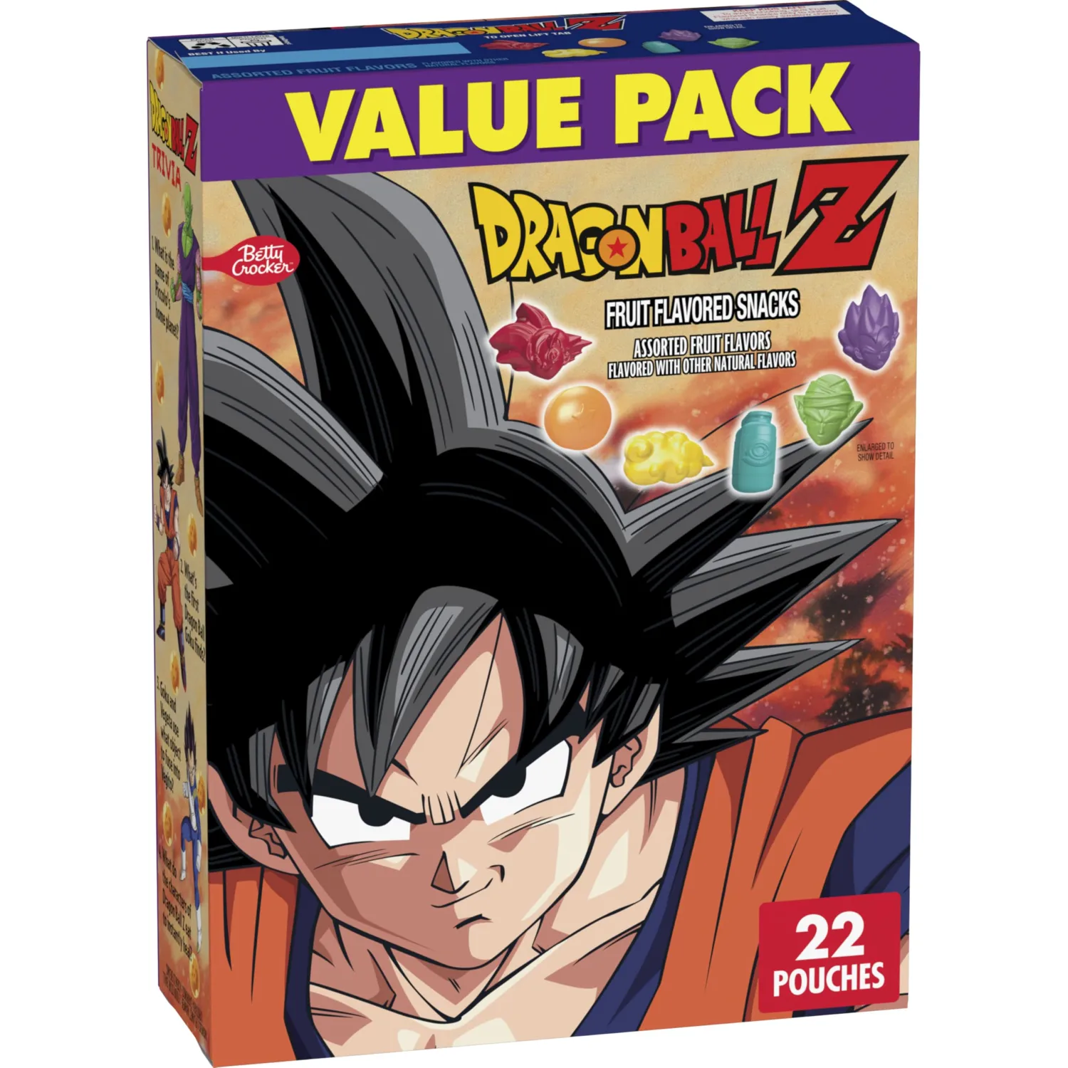 Dragon Ball Z Fruit Flavored Snacks, Gluten Free, 22 Ct, 17.6 oz