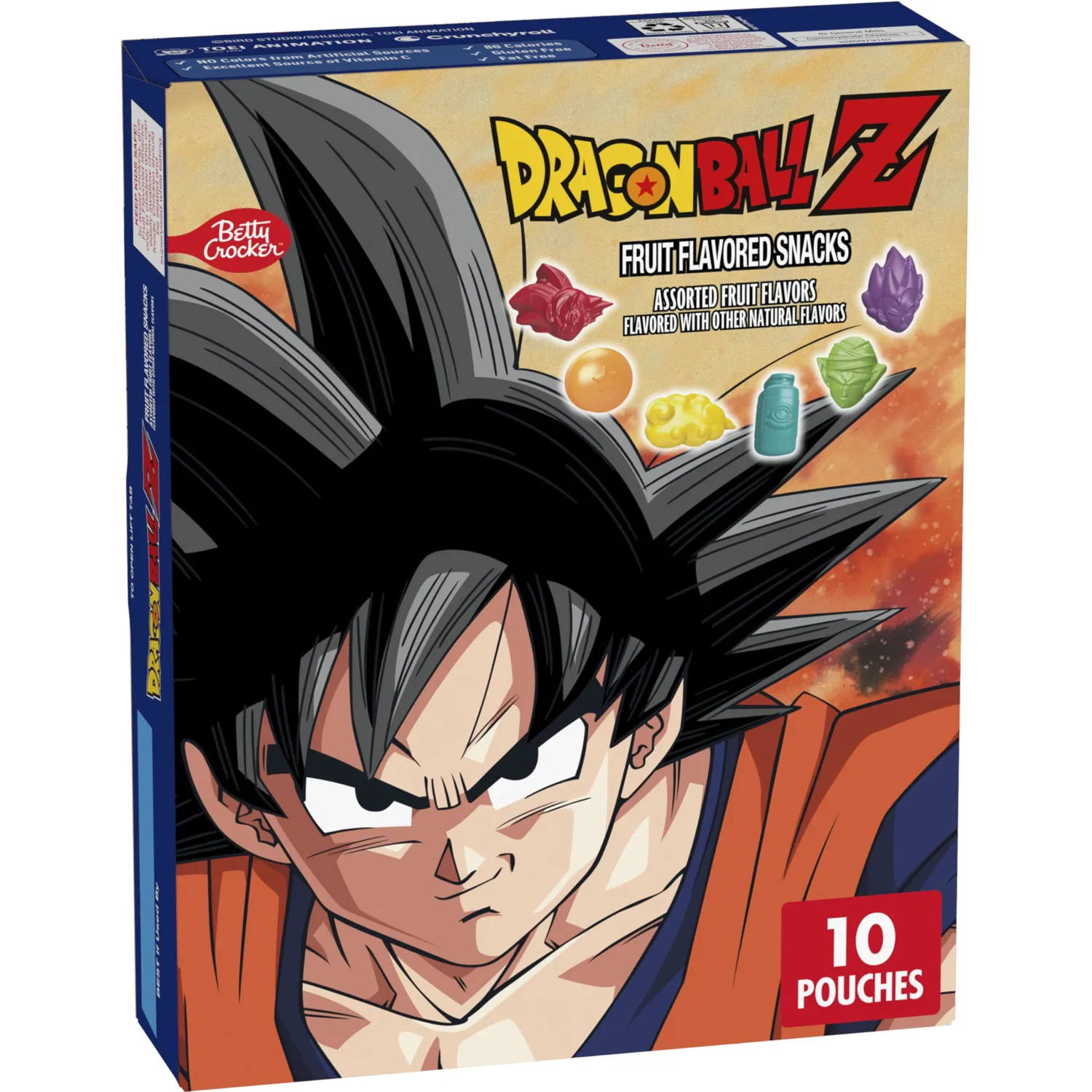 Dragon Ball Z Fruit Flavored Snacks, Gluten Free, 10 Ct, 8 oz