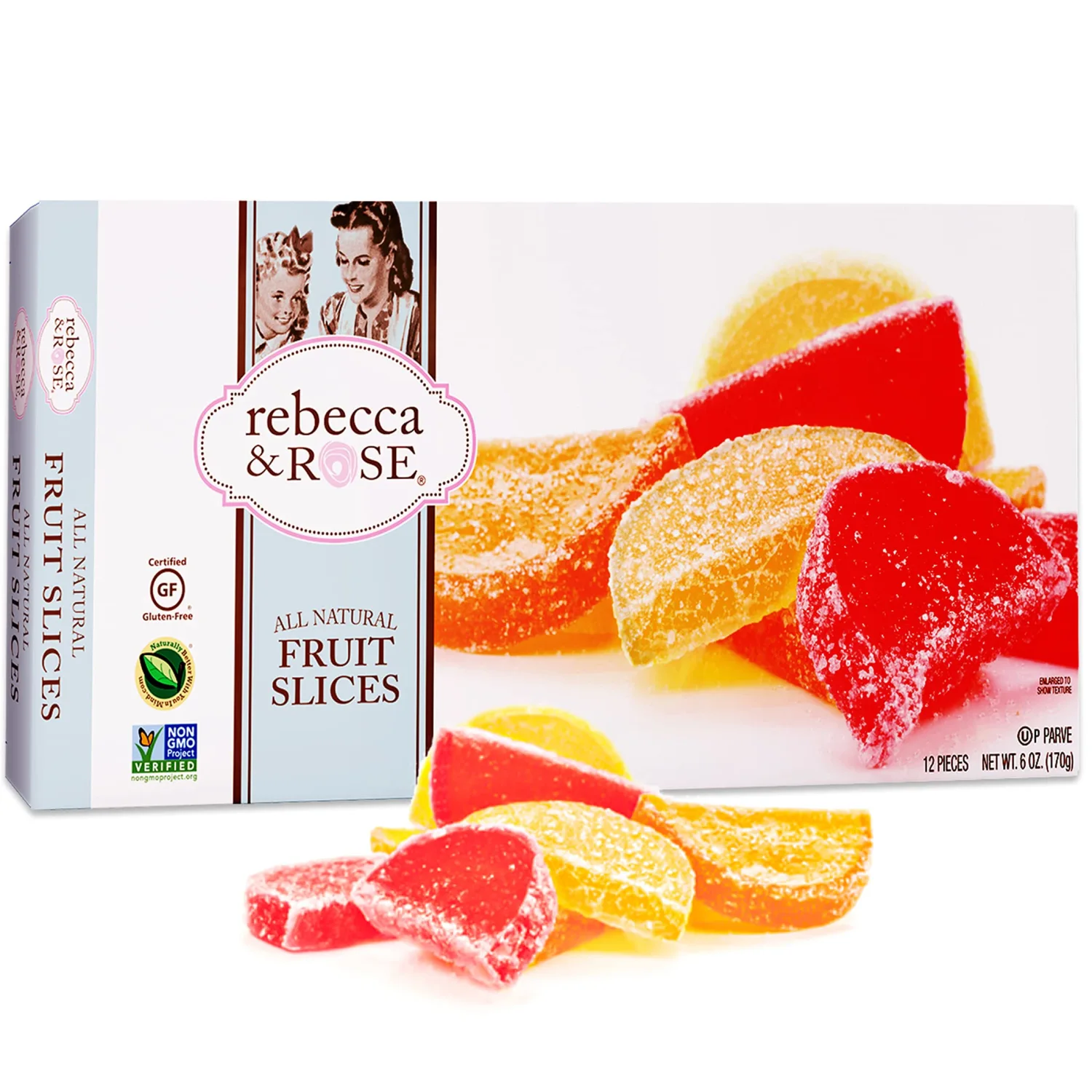 Rebecca & Rose Certified Gluten Free Fruit Slices 6oz | All Natural, Fat Free, Non GMO