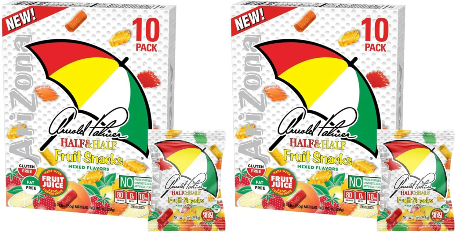 AriZona Iced Tea Fruit Snacks, Arnold Palmer - 0.9 oz, 10 count Box (Pack of 2)