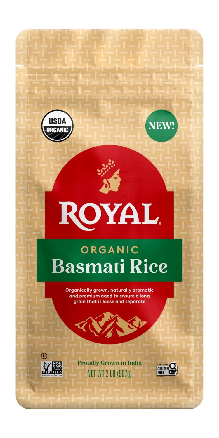 Royal Organic Basmati Rice - Long Grain White Rice - 2 lb Bag - Perfect for Biryanis, Pilafs & Curries - Cook on Stove Top