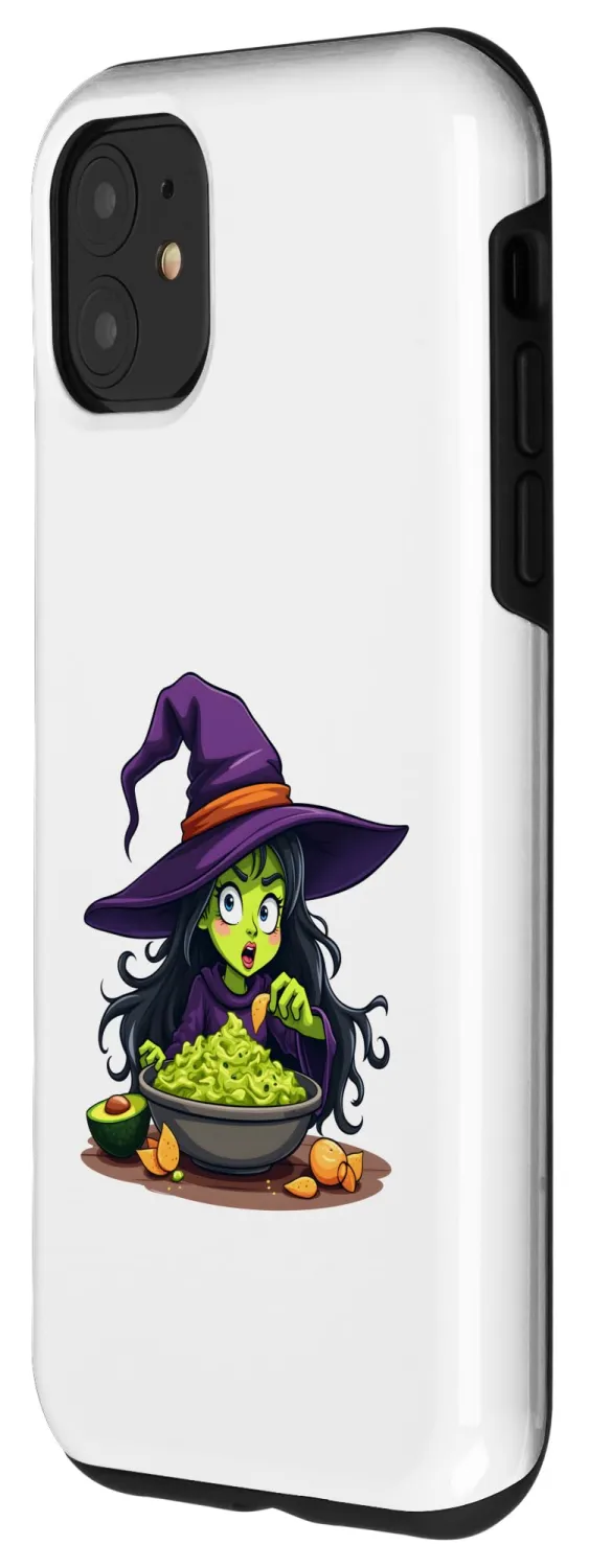 iPhone 11 Halloween Witch Eating Guacamole Avocado Dip Case