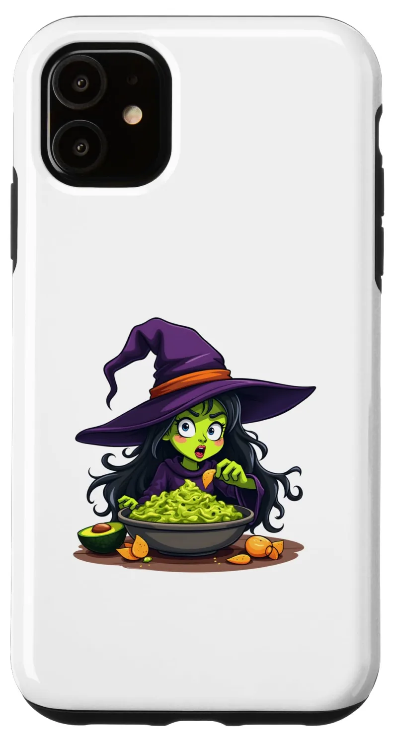 iPhone 11 Halloween Witch Eating Guacamole Avocado Dip Case