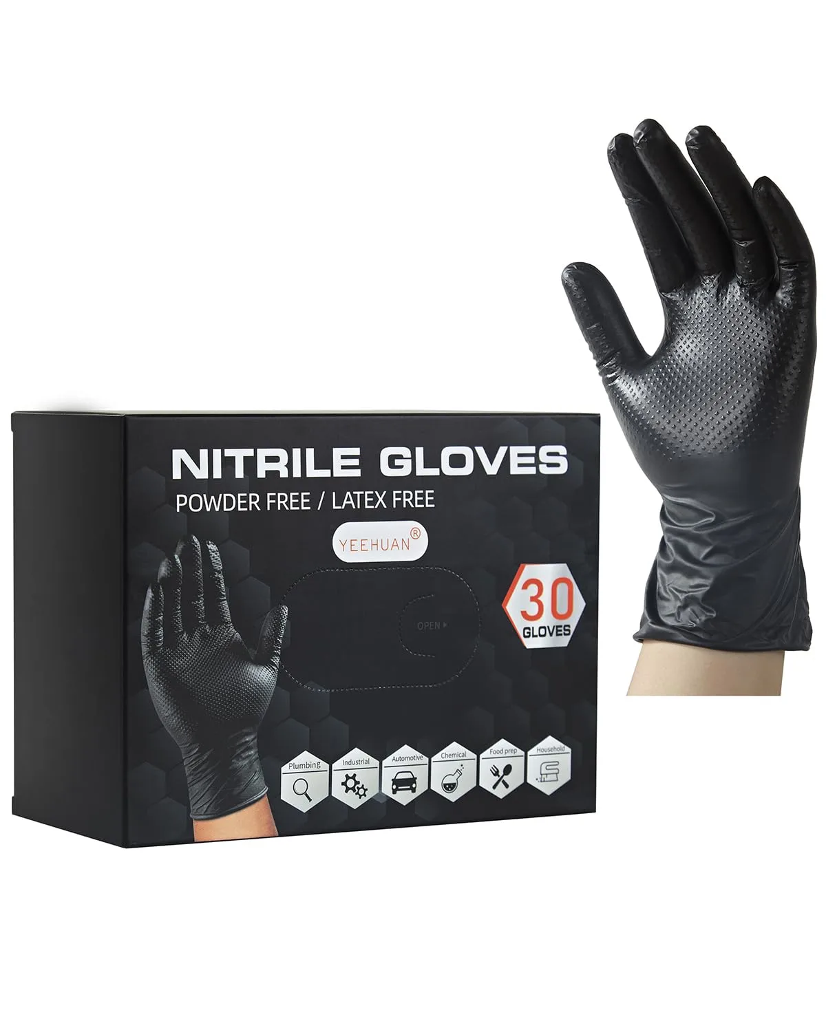 10 Mil Nitrile Gloves Disposable Heavy Duty Rubber Chemical Resistance Gloves for Mechanic