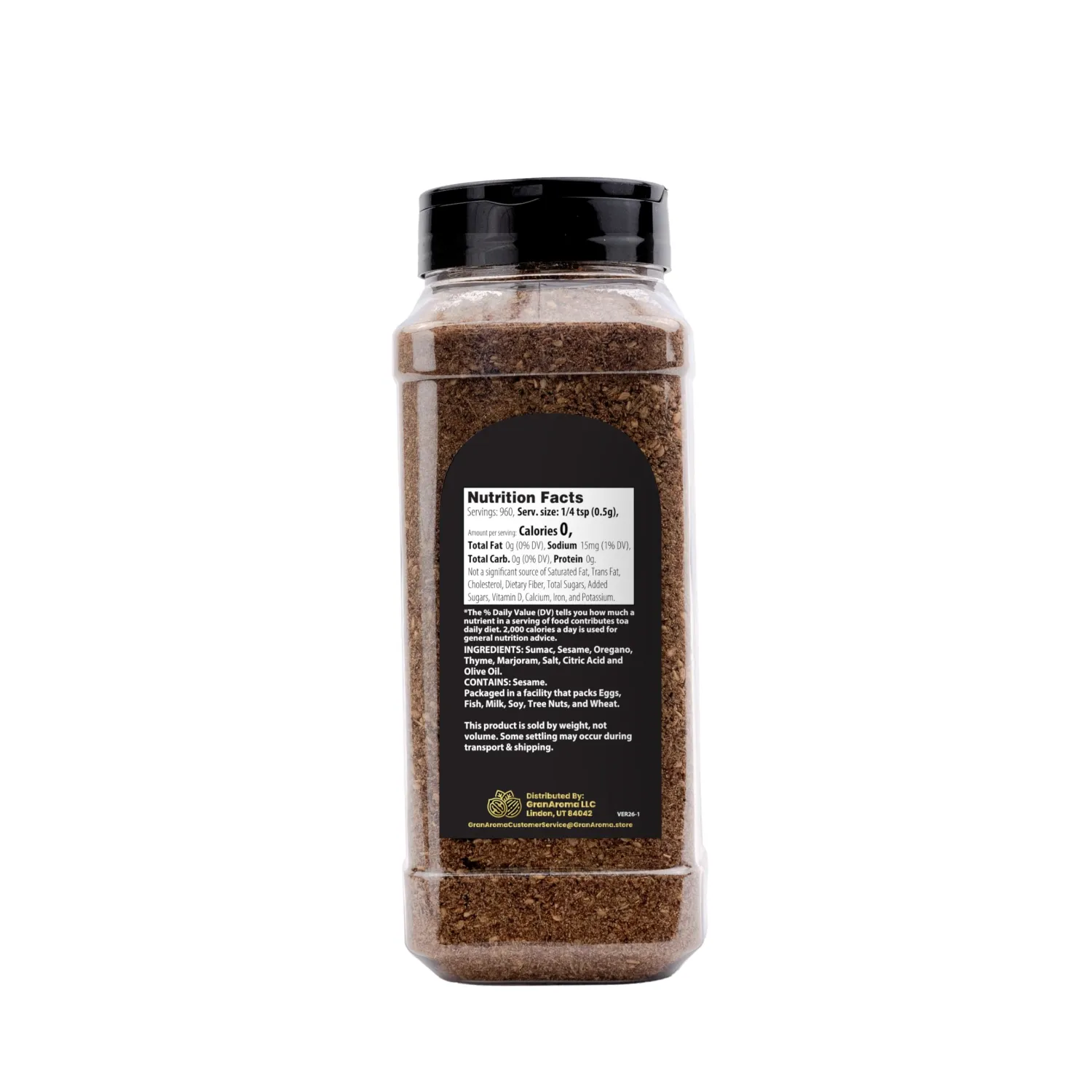 GranAroma Za'atar Seasoning, Middle Eastern Cuisine, Flavorful Spice Blend (1 Pound)