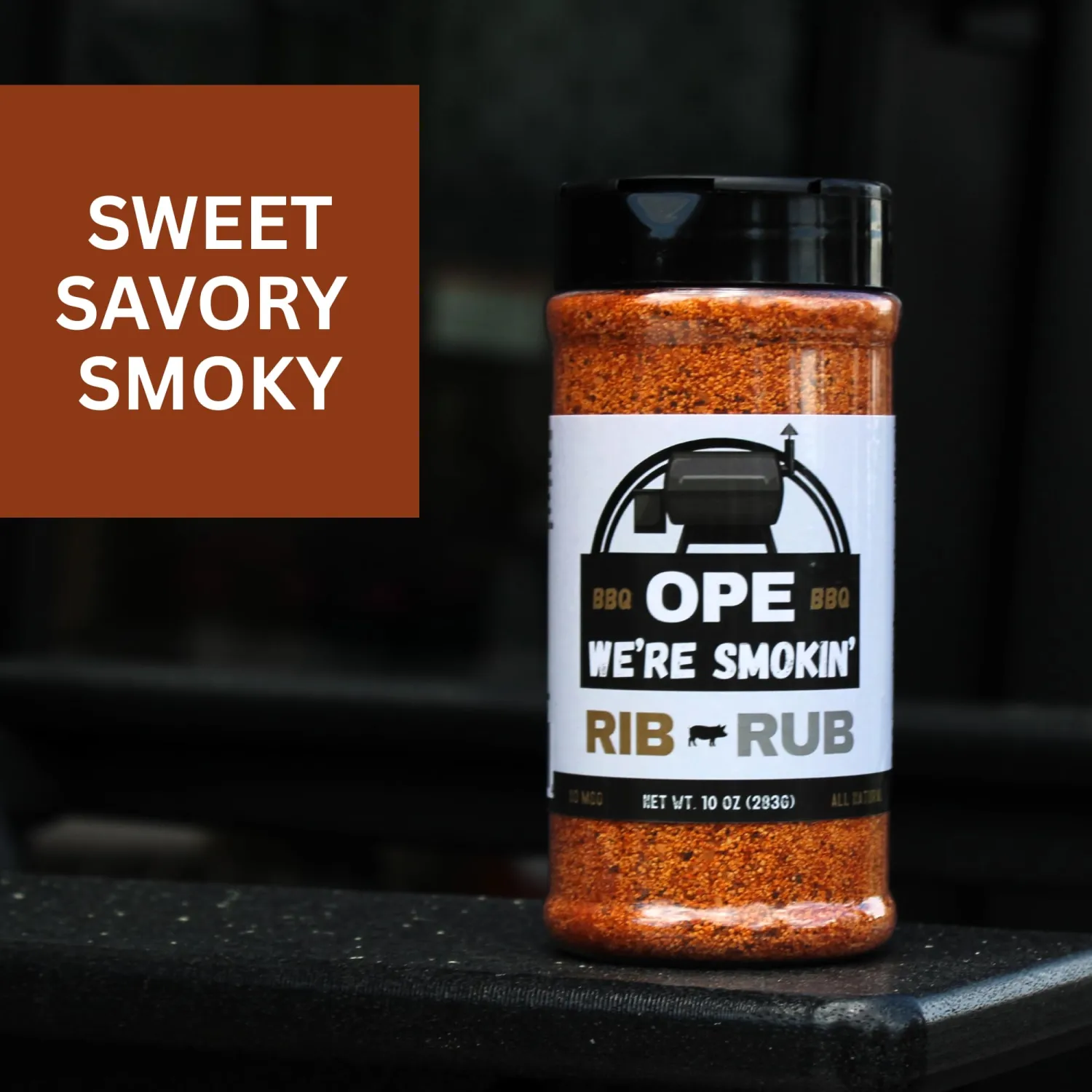 BBQ Rib Rub Seasoning (10 oz) – All Natural Pork Rub for Ribs, Pulled Pork & Chops – No MSG, Gluten Free – Bold Smoky BBQ Flavor – Ope We’re Smokin’