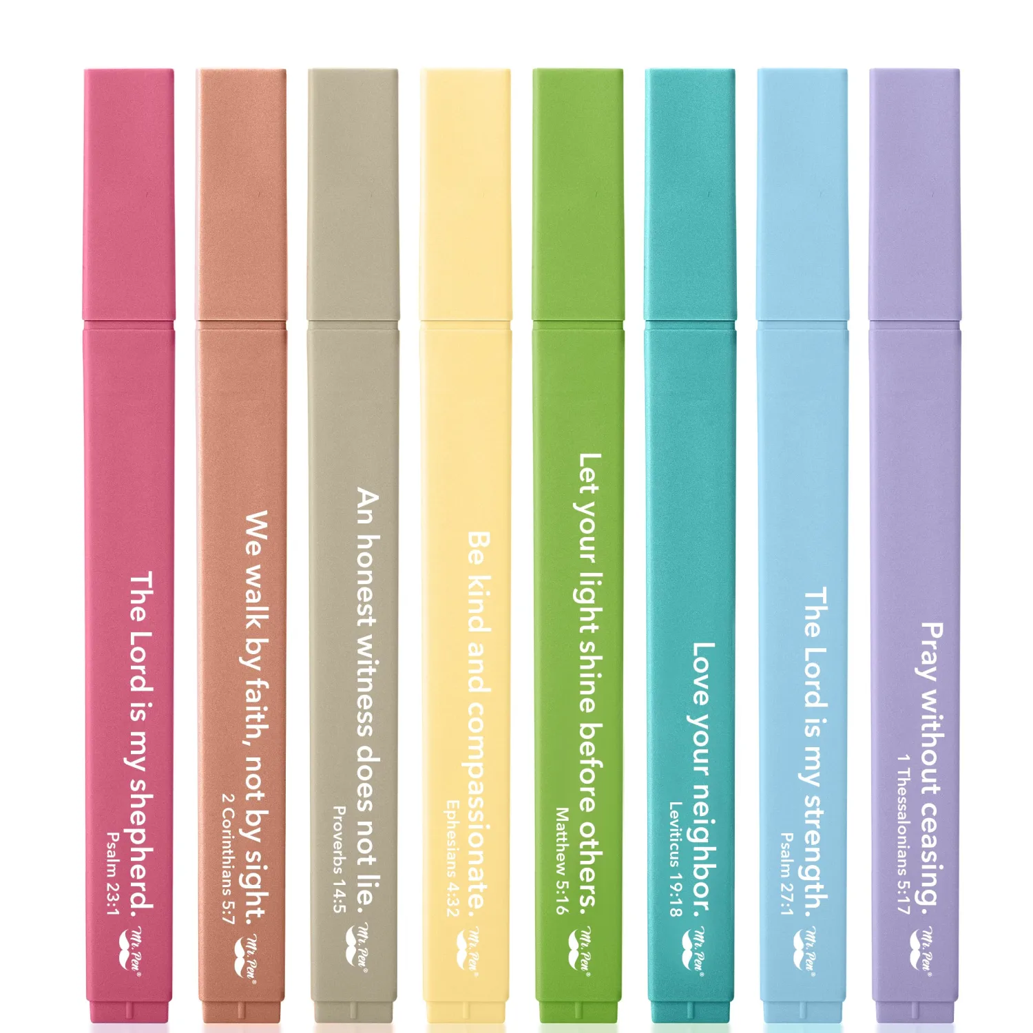 Mr. Pen- Bible Highlighters with Color-Coding System, 8 Pack | Soft Chisel Tip, Aesthetic Highlighters Assorted Colors
