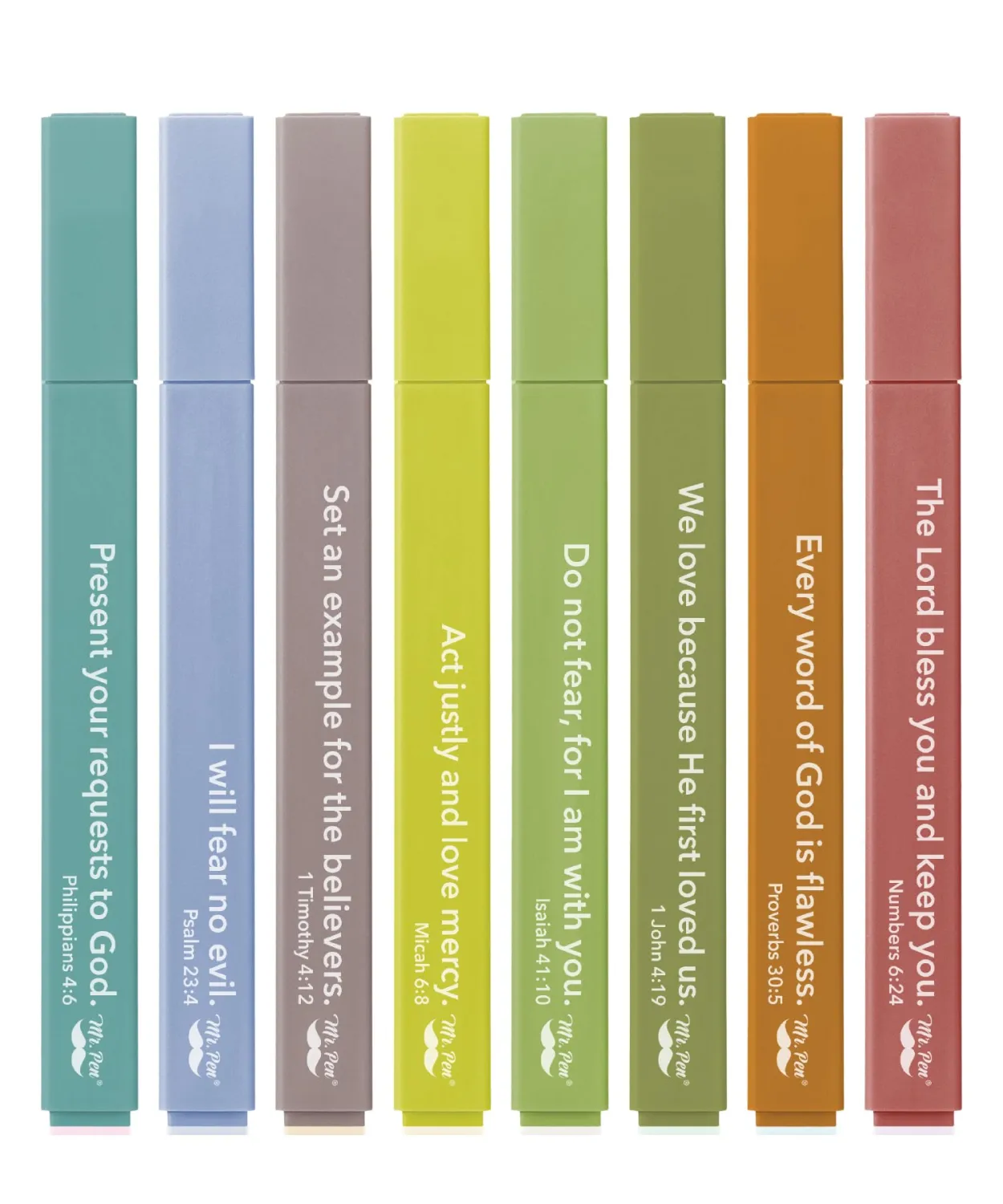 Mr. Pen- Bible Highlighters with Color-Coding System, 8 Pack | Soft Chisel Tip, Aesthetic Highlighters Assorted Colors