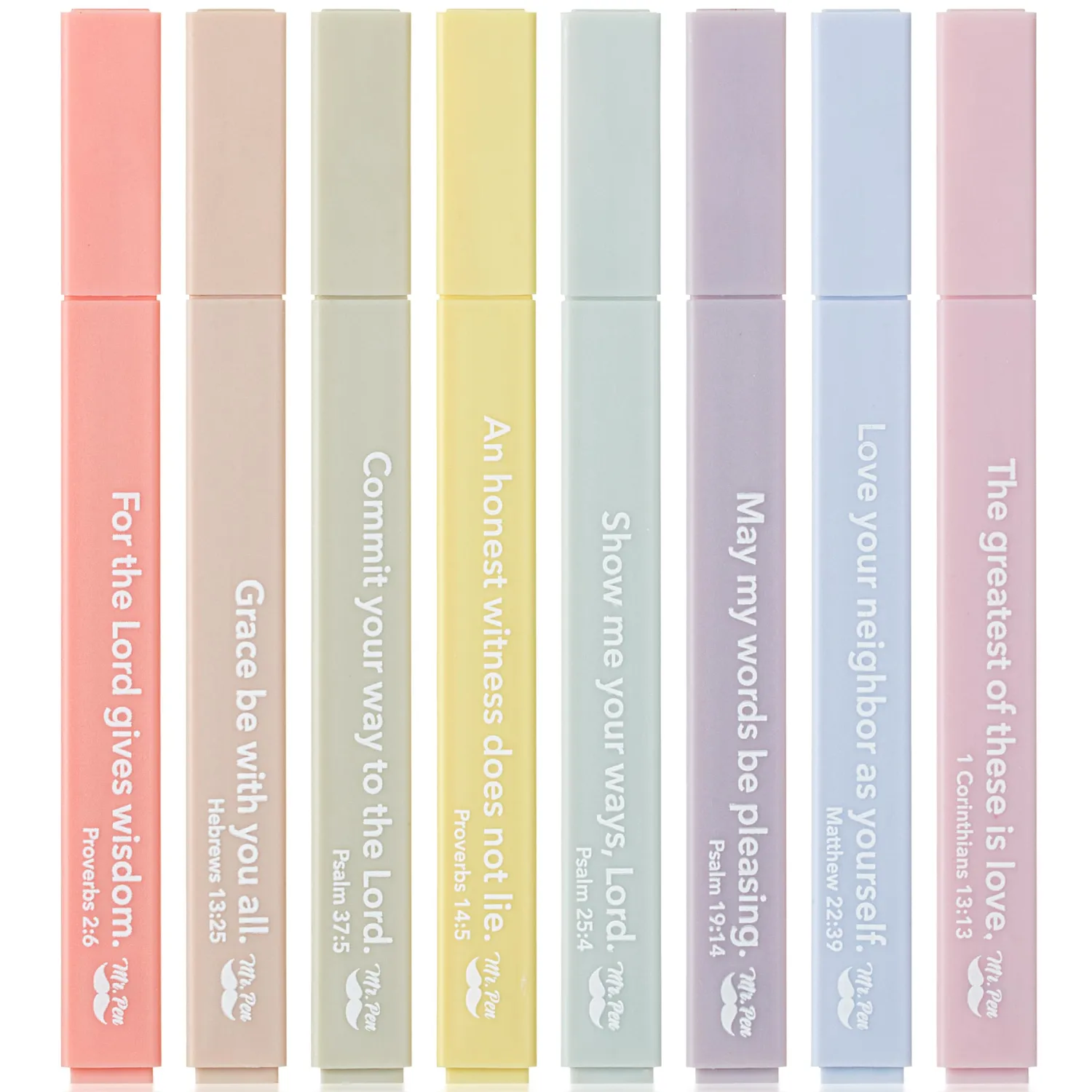 Mr. Pen- Bible Highlighters with Color-Coding System, 8 Pack | Soft Chisel Tip, Aesthetic Highlighters Assorted Colors