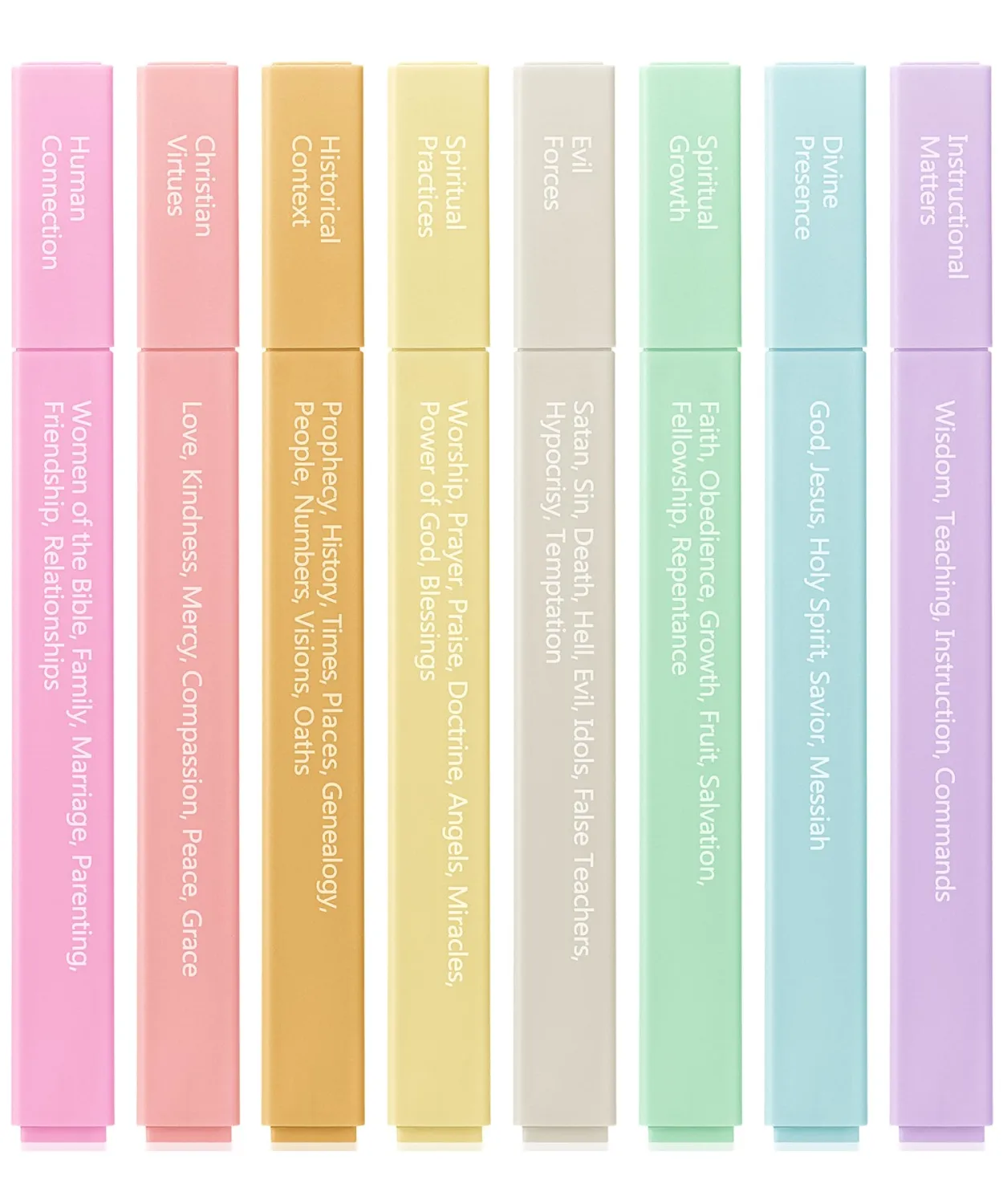 Mr. Pen- Bible Highlighters with Color-Coding System, 8 Pack | Soft Chisel Tip, Aesthetic Highlighters Assorted Colors