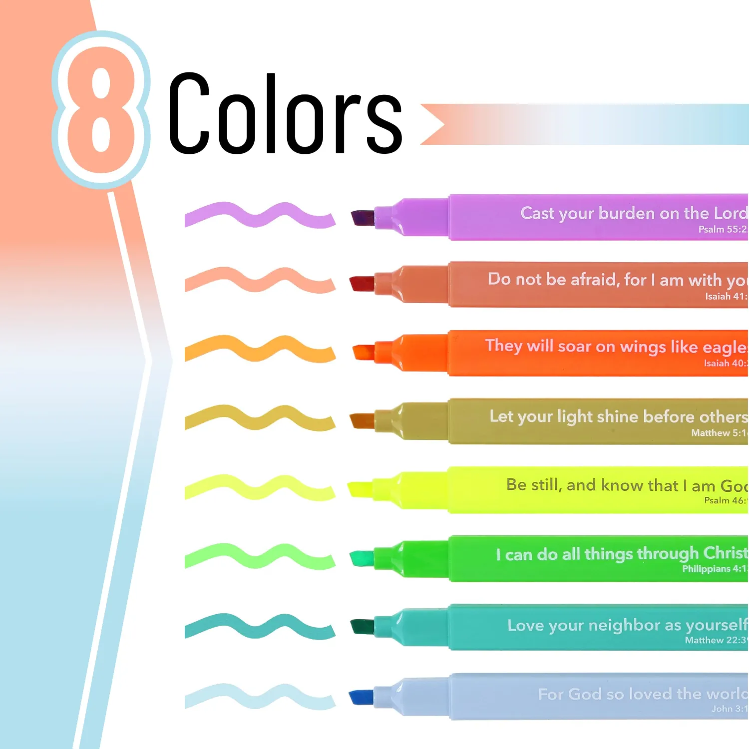 Mr. Pen- Bible Highlighters with Color-Coding System, 8 Pack | Soft Chisel Tip, Aesthetic Highlighters Assorted Colors