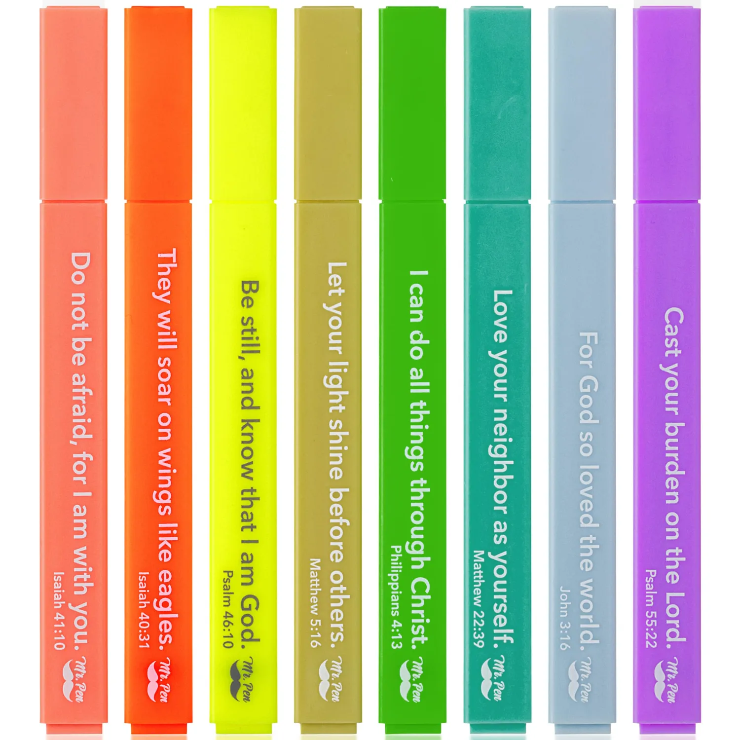 Mr. Pen- Bible Highlighters with Color-Coding System, 8 Pack | Soft Chisel Tip, Aesthetic Highlighters Assorted Colors