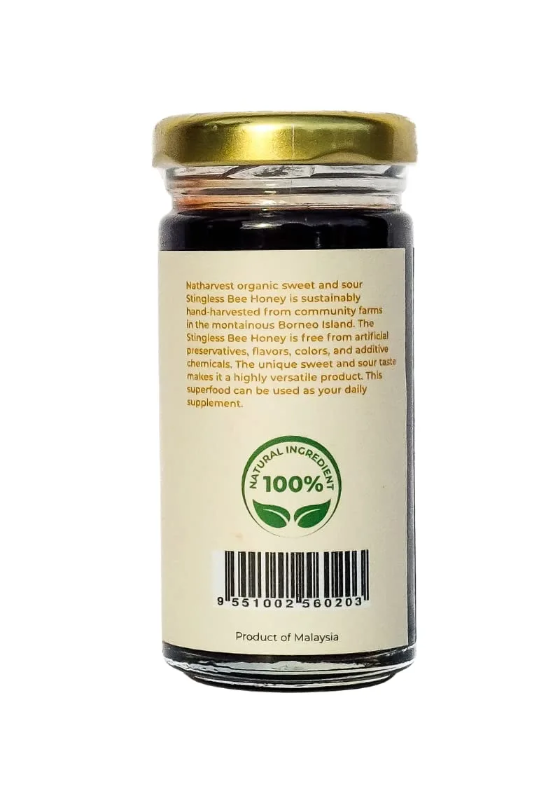 Stingless Bee Honey, Sweet and Sour Meliponini. Contains Low Glycemic Trehalulose, No Sucrose, 2.35 fl oz (70 ml)